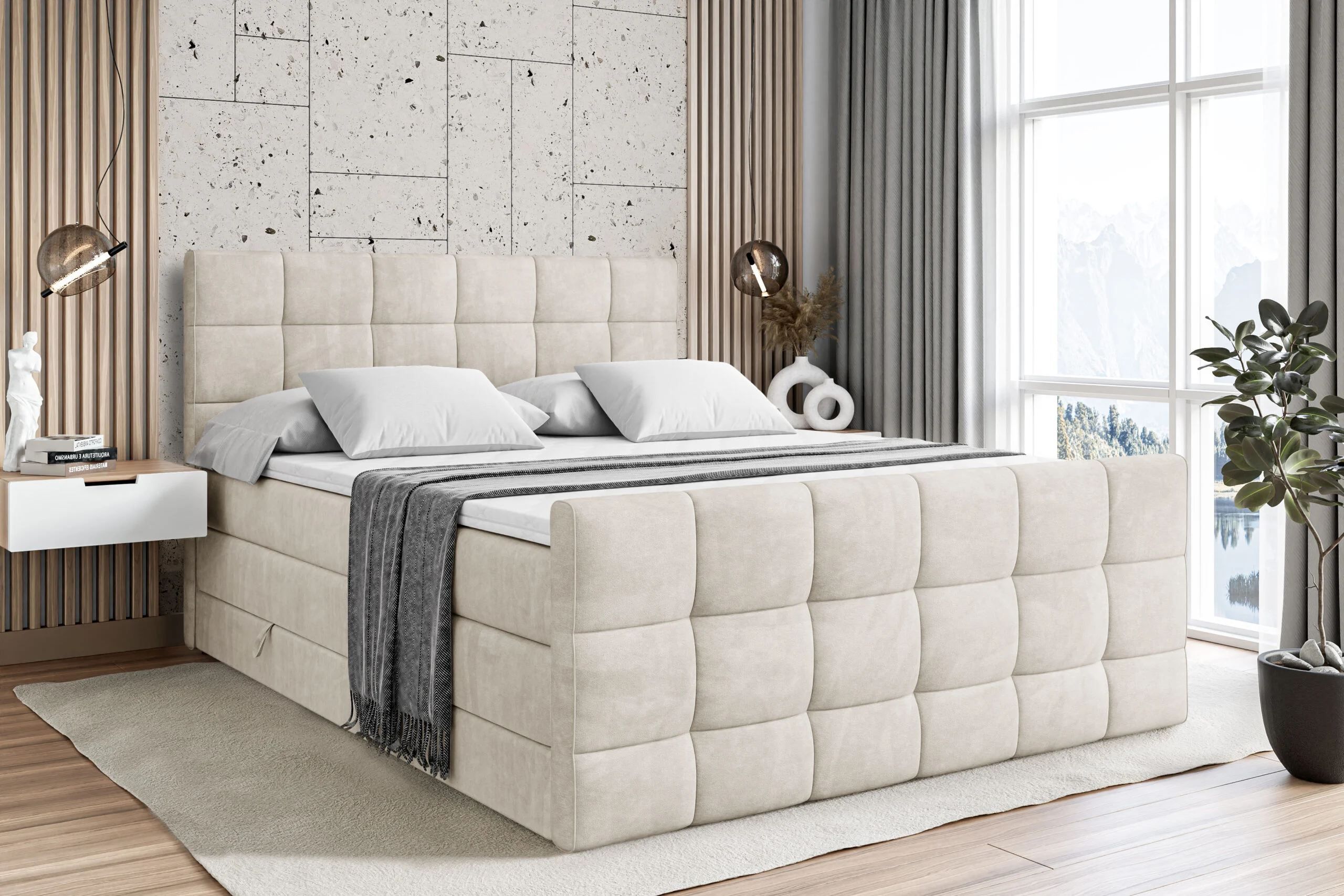 Boxspringbett APO-Z KING Beige - Casablanca 2301 120x200 cm