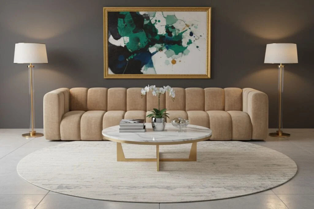 Sofa 5-Sitzer Grand aus Veloursstoff Salvador