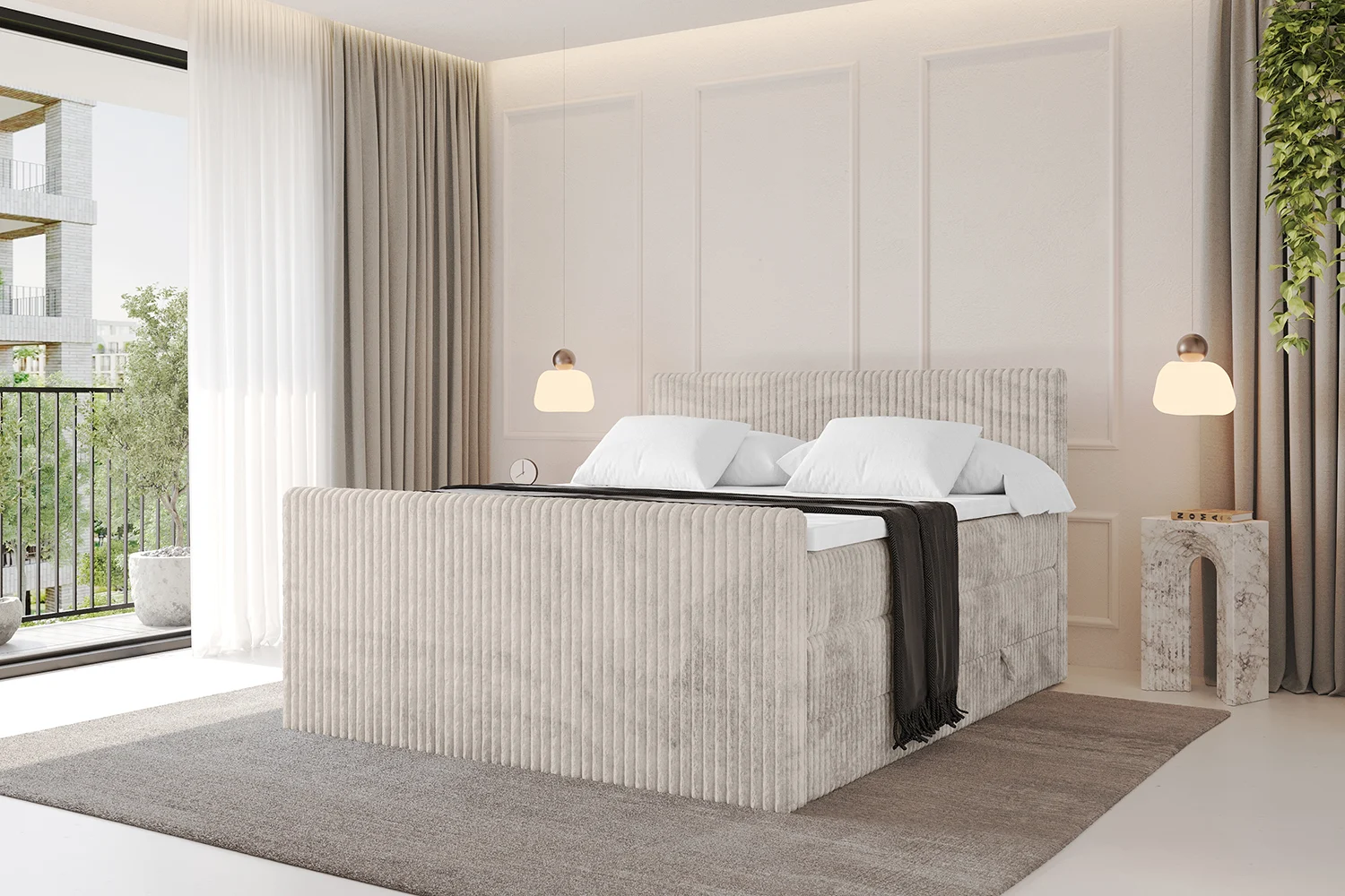 Boxspringbett TOLO-Z KING Creme - Tilia 01 120x200 cm