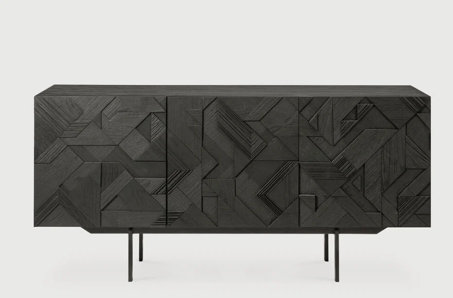 Ethnicraft Graphic Indoor Anrichte Teakholz Schwarz