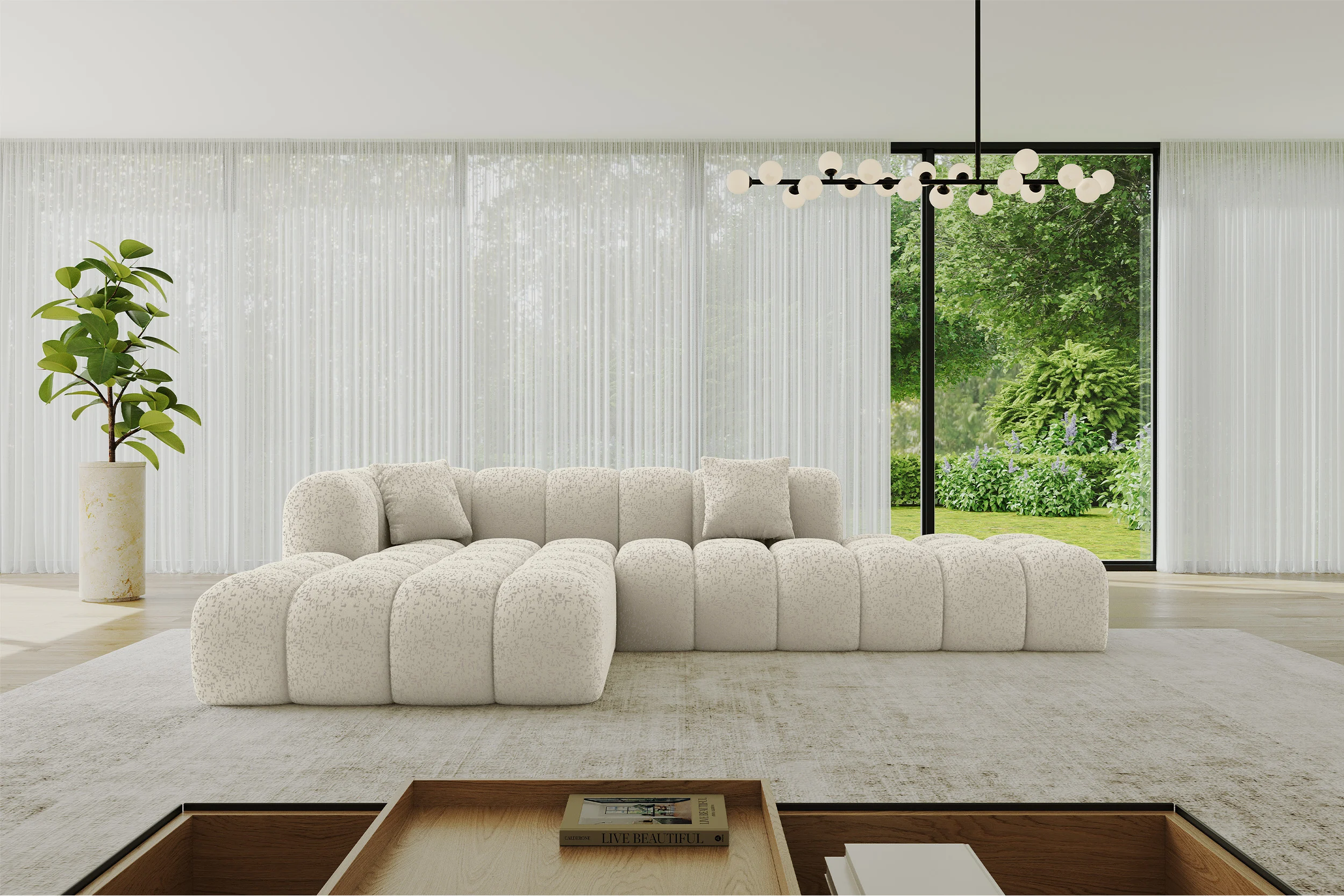 Ecksofa OLEA-L2 Beige - Bosco 08