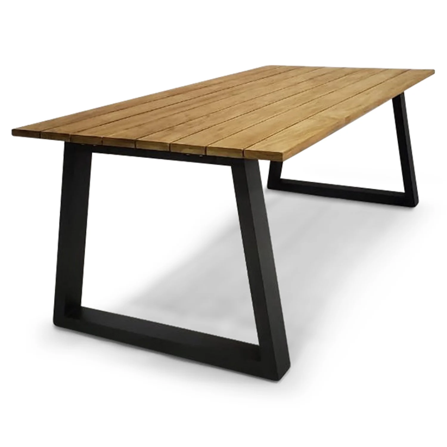 CLEMENTO Darlington Gartentisch 220x100 cm Aluminium/Teak Anthrazit