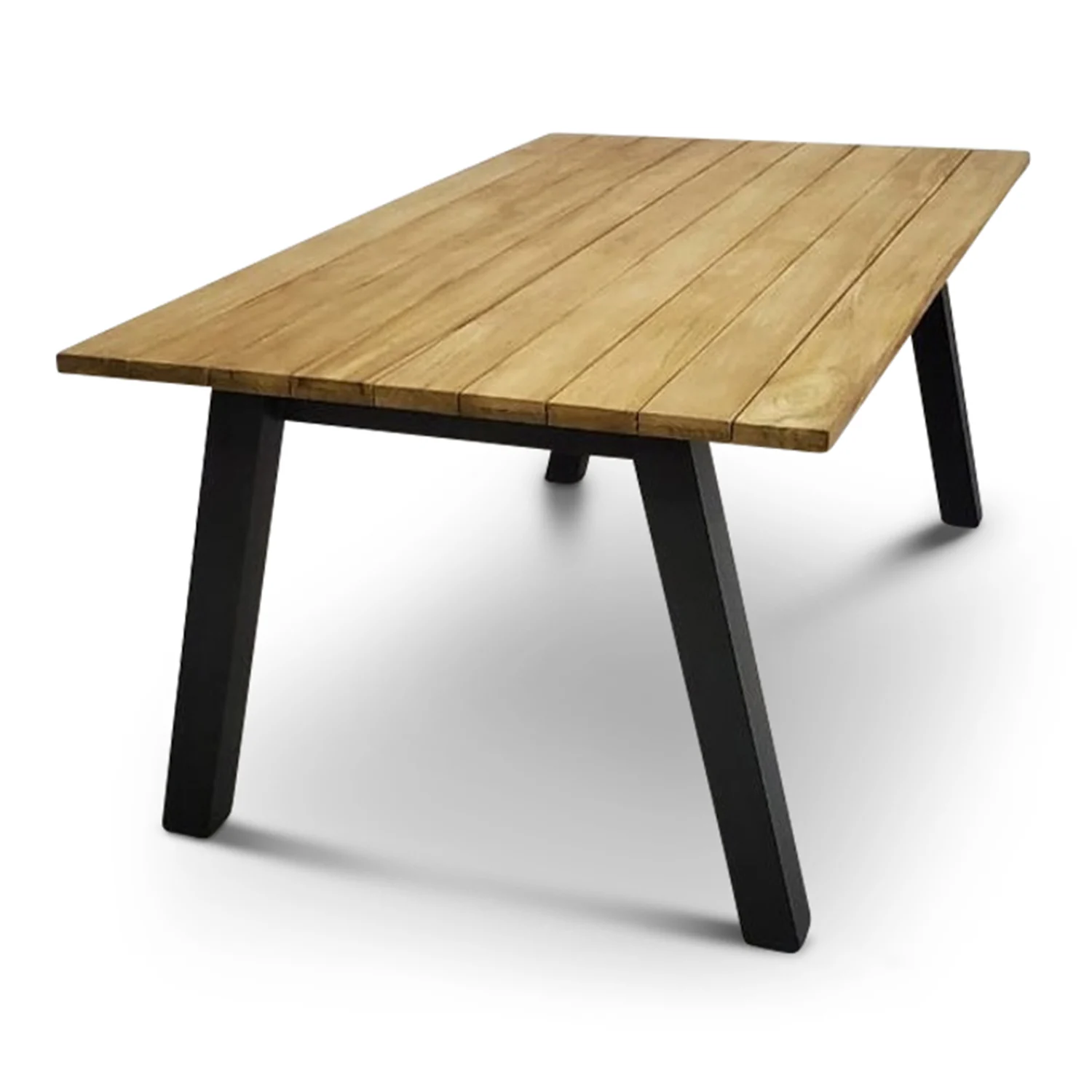 CLEMENTO Dumfries Gartentisch 180x100 cm Aluminium/Teak Anthrazit