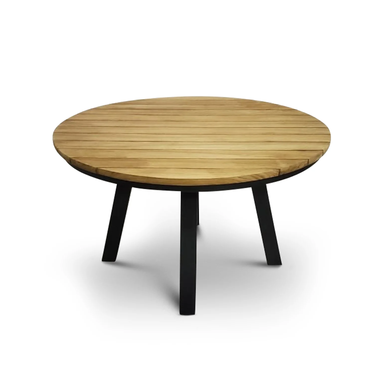 CLEMENTO Dundee Gartentisch Ø130 cm Rund Aluminium/Teak Anthrazit