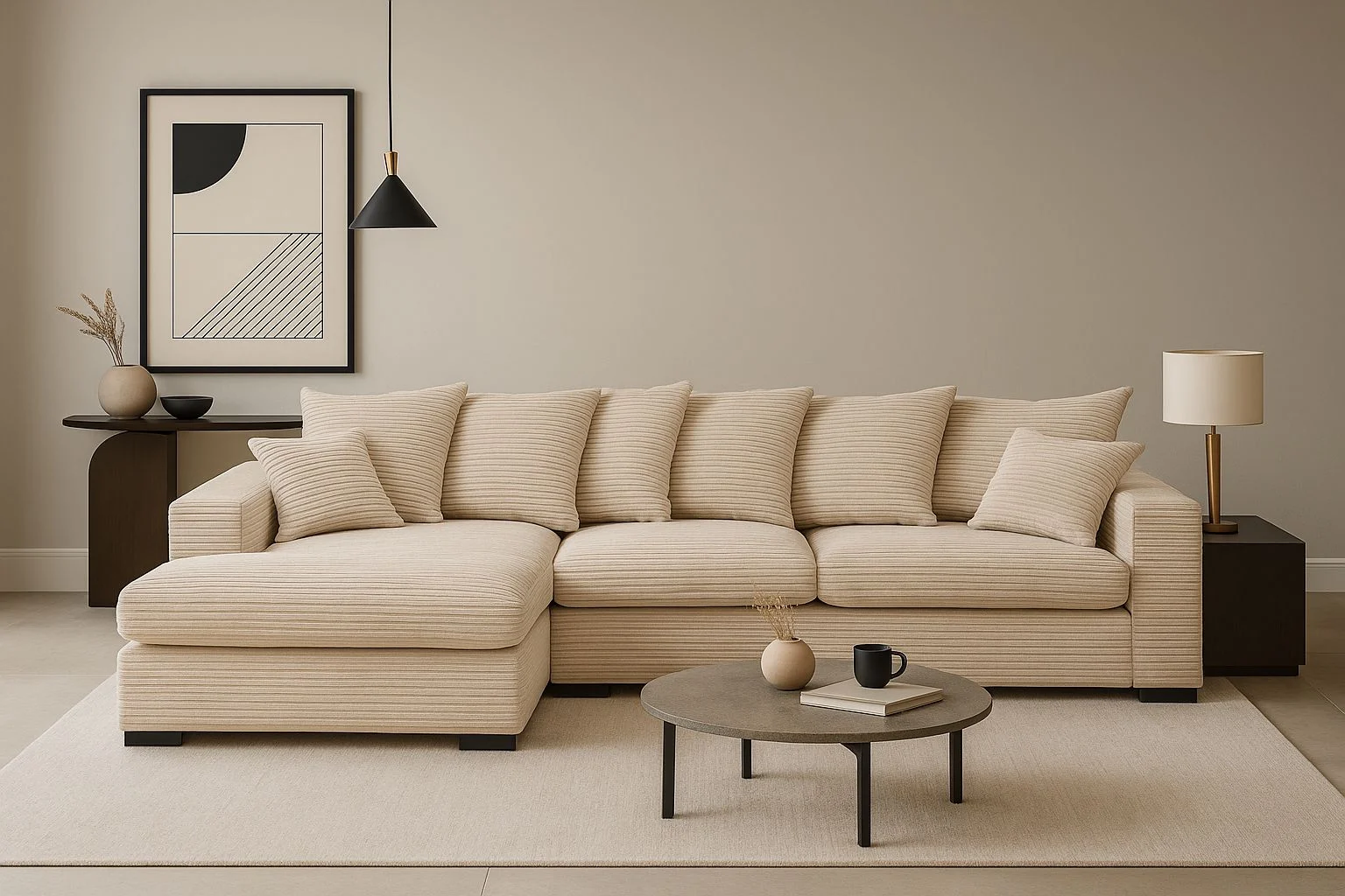 Ecksofa mit Schlaffunktion und Bettkasten, Sofa L-form, Couch L-form Gabon stoff Zoom