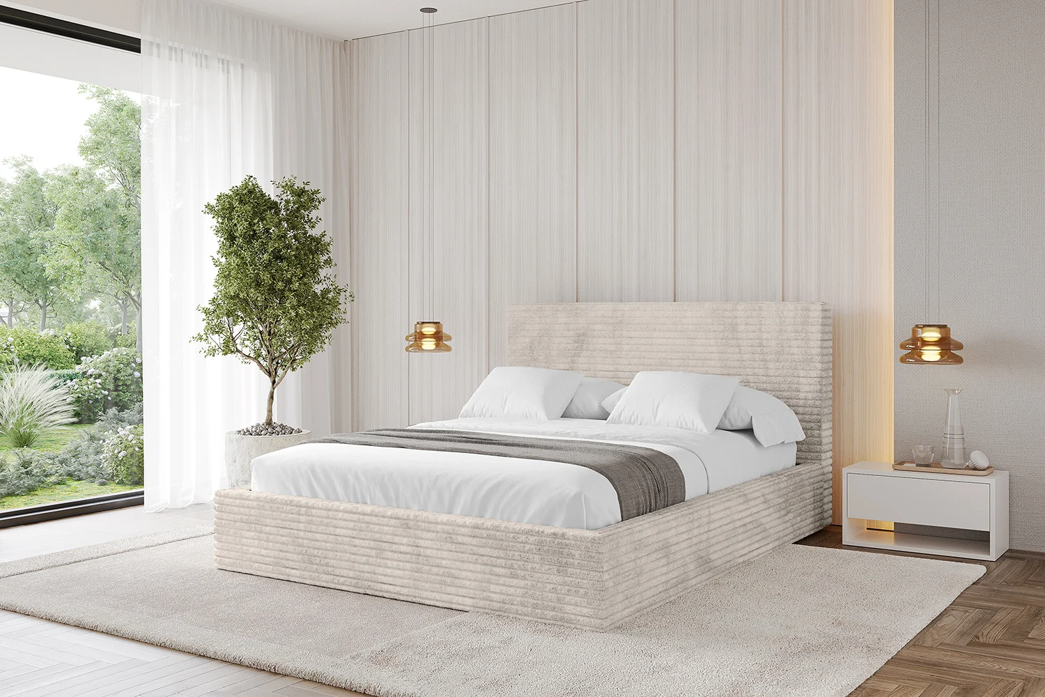 Polsterbett ALOVA Creme - Tilia 01 120x200 cm