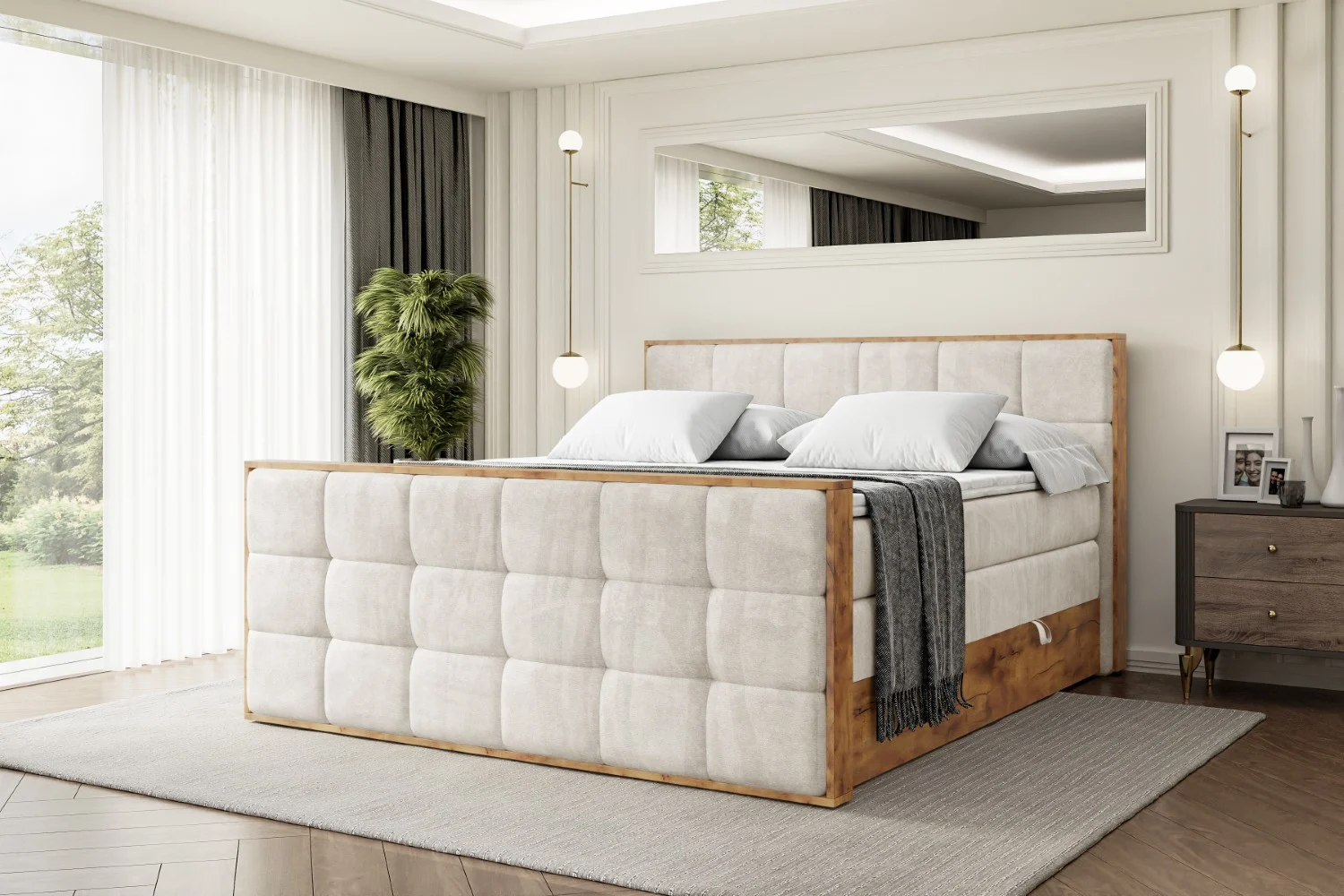 Boxspringbett LOLLI7-Z KING Beige - Casablanca 2301 120x200 cm