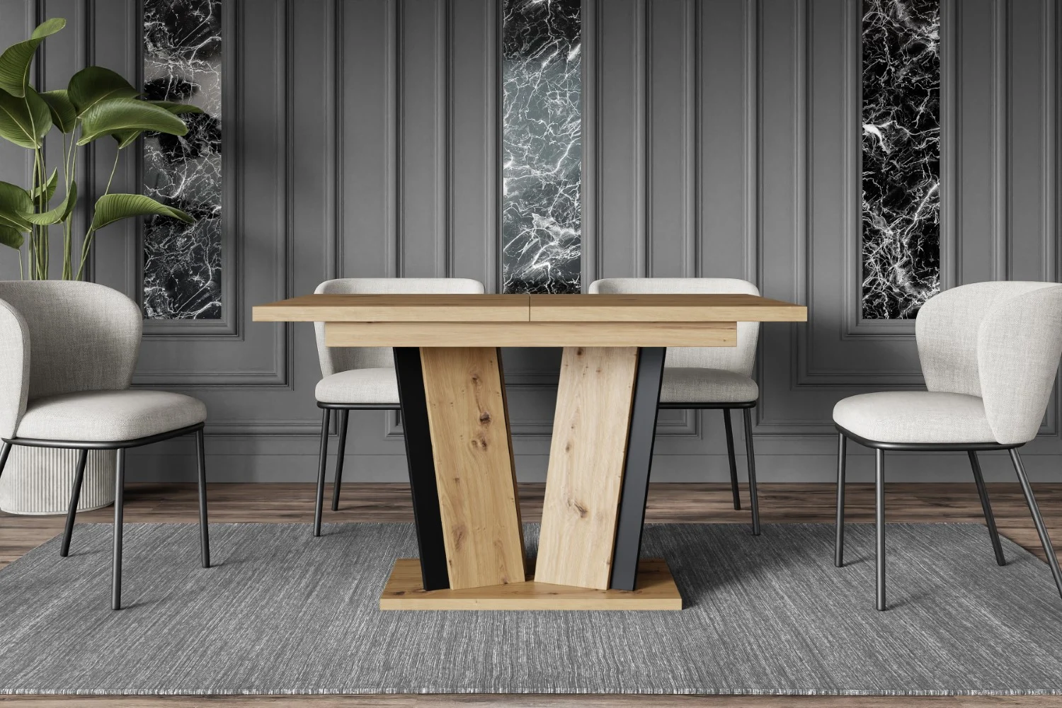 Esstisch BRIO2 Artisan / Schwarz - Altdecor