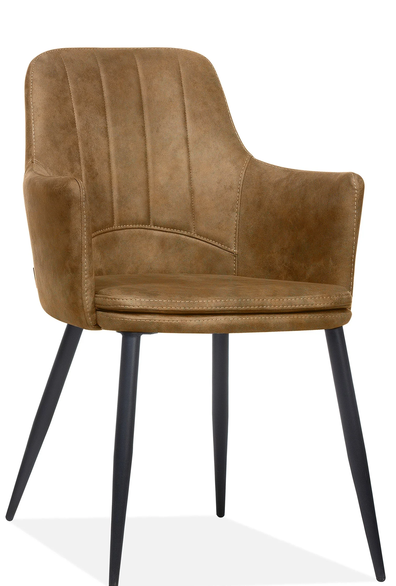 Maxfurn Dalma Dining Stuhl mit Armlehne Metall/Softyl-Mikrofaser