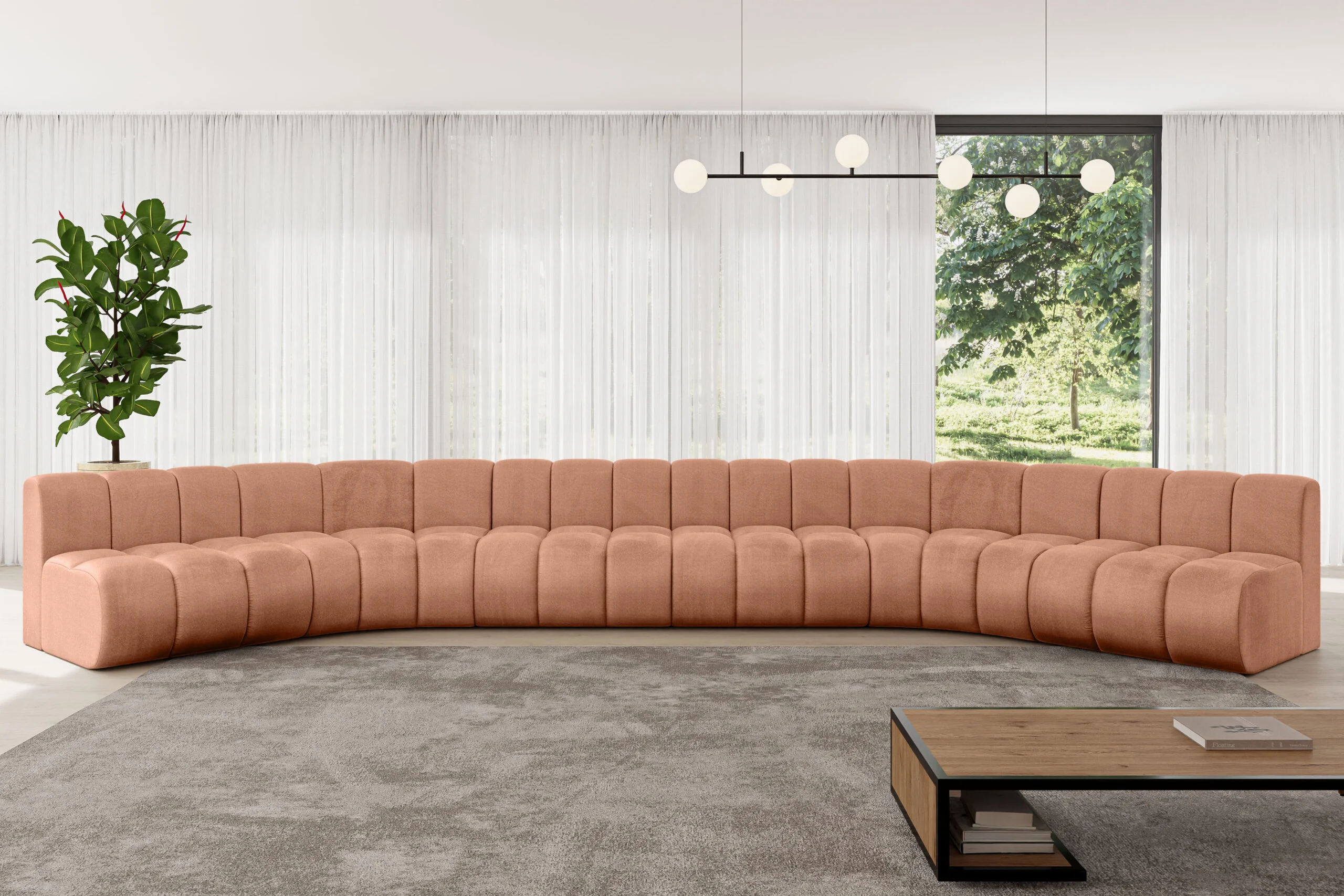 Wohnlandschaft Montra-U2 Apricot - Monolith 61