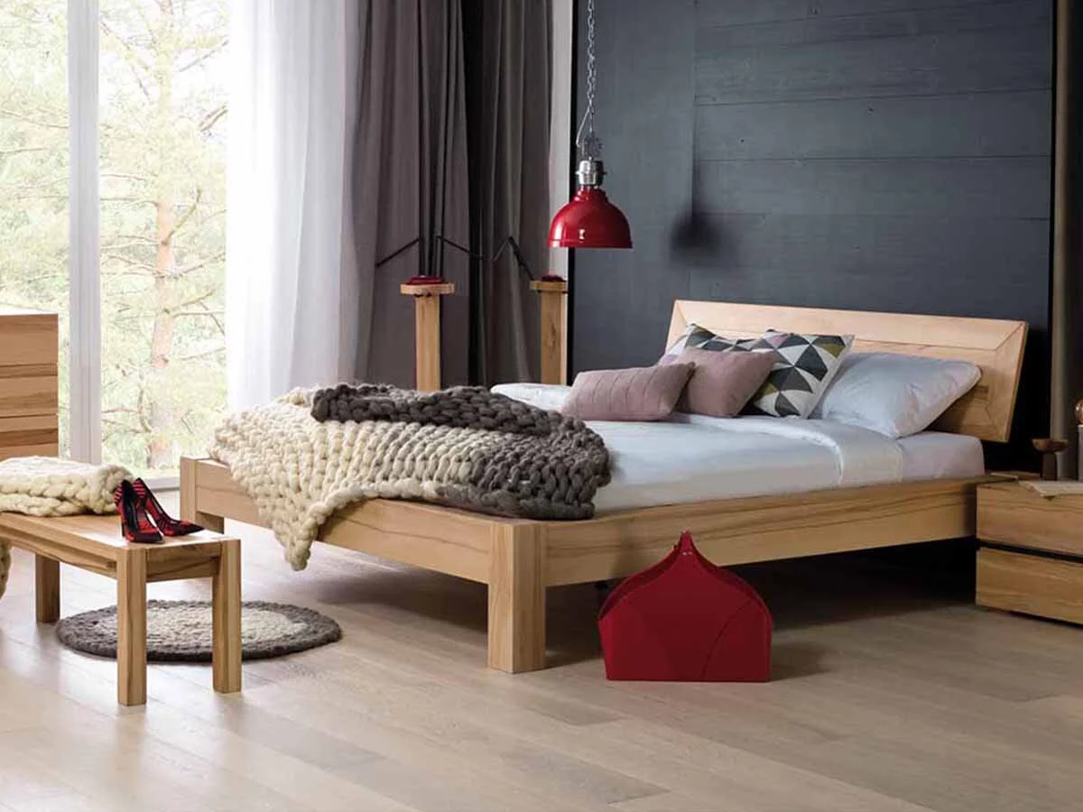 Dico Massivholzbett Select Premium mit gepolstertem Kopfteil