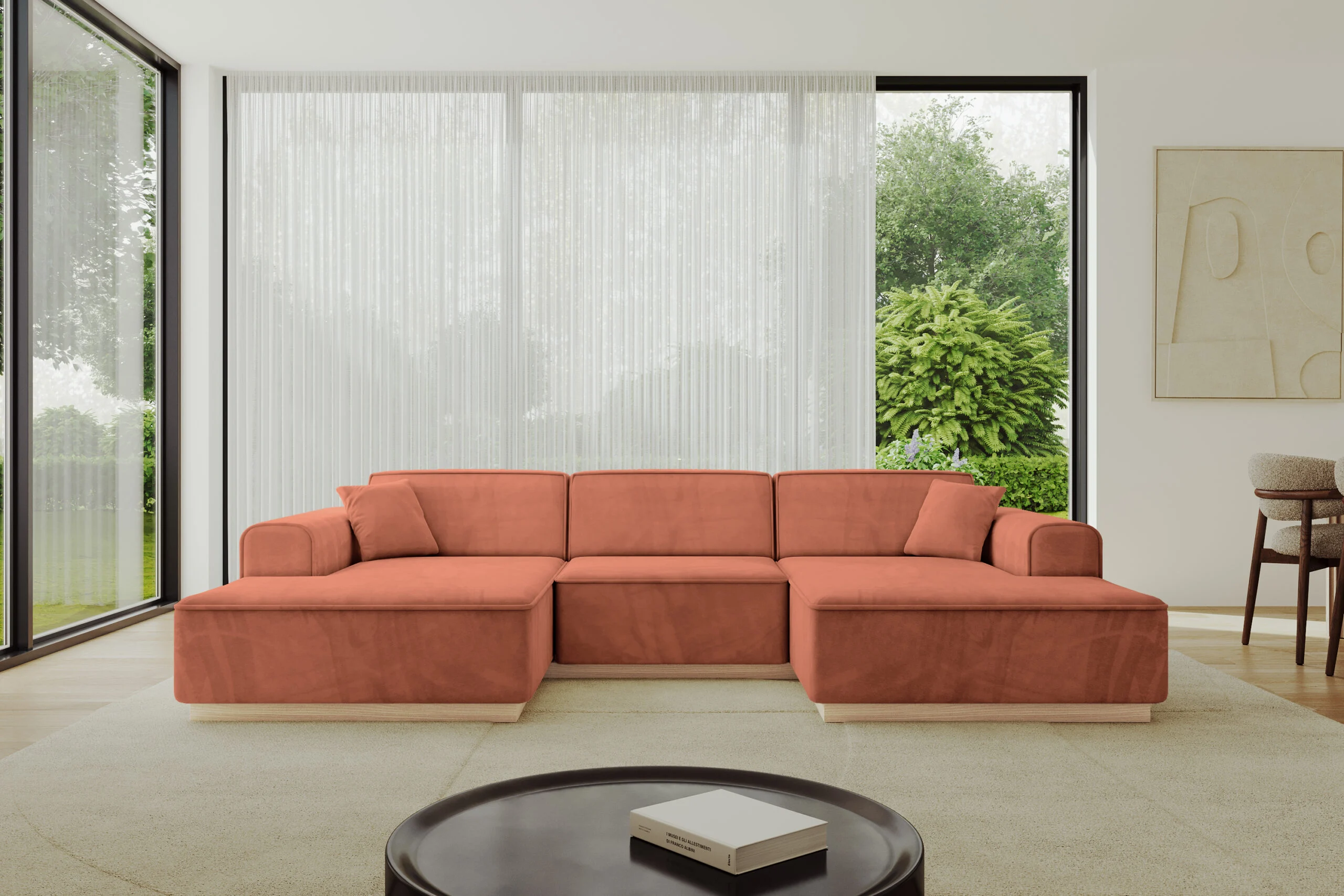 Wohnlandschaft IREA-U1 Apricot - Dream Velvet 202.07