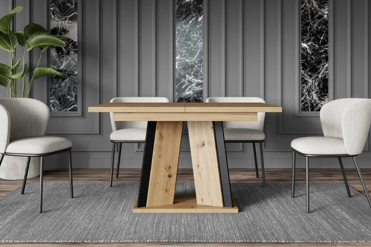 Esstisch BRIO Artisan / Schwarz - Altdecor