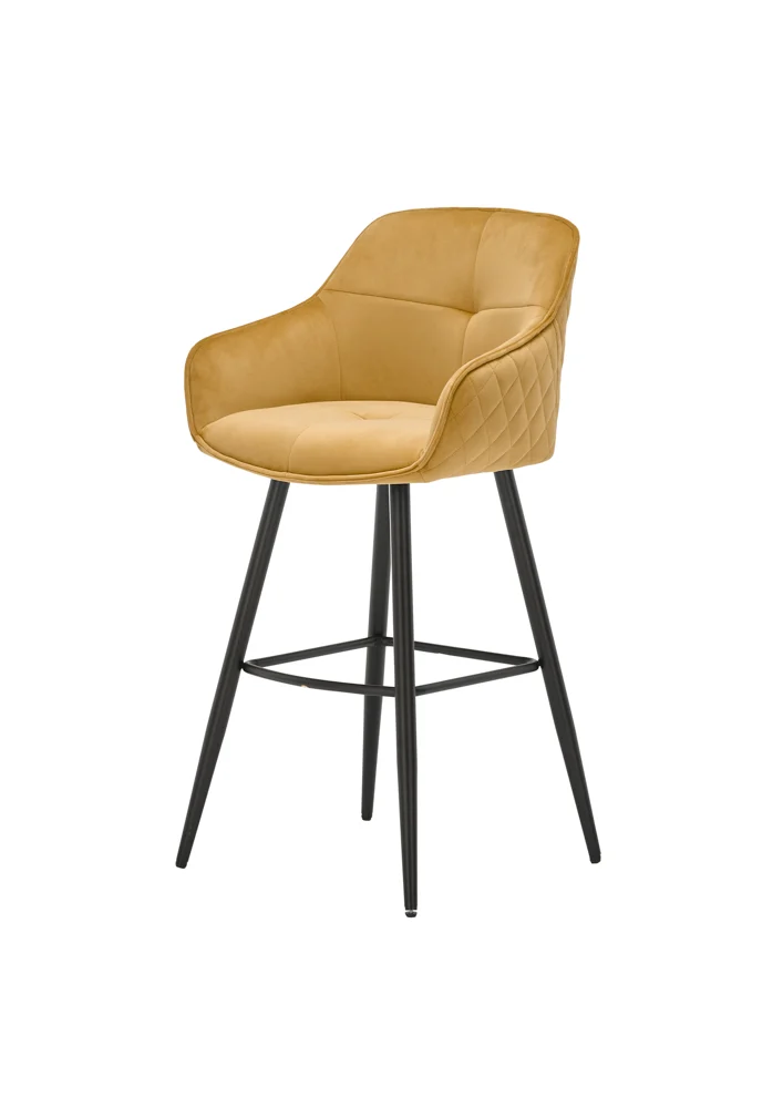 Stolkom EMMA Barhocker drehbar 180 ° Metall/Samtstoff
