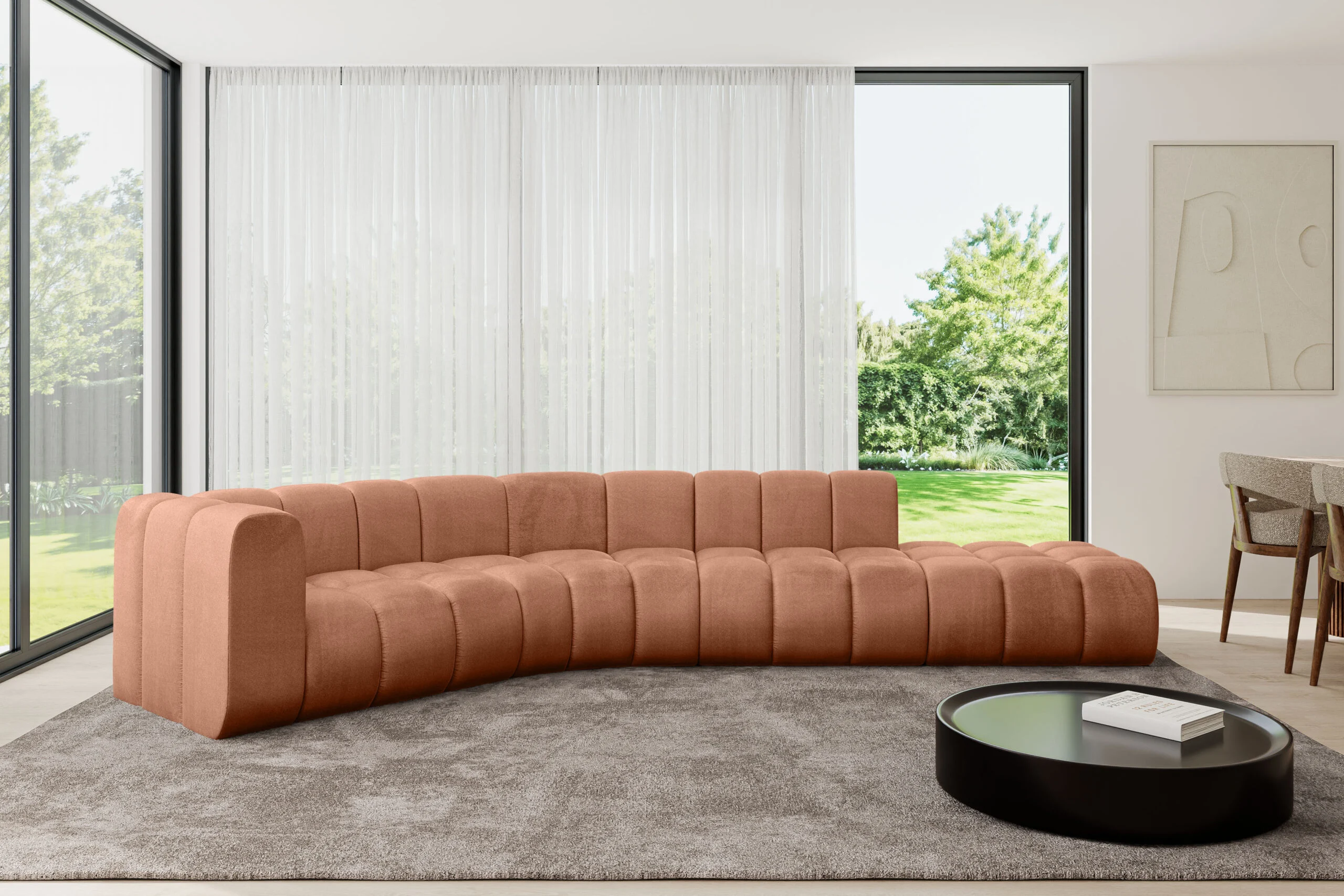 Ecksofa Tilmo-L1 Apricot - Monolith 61