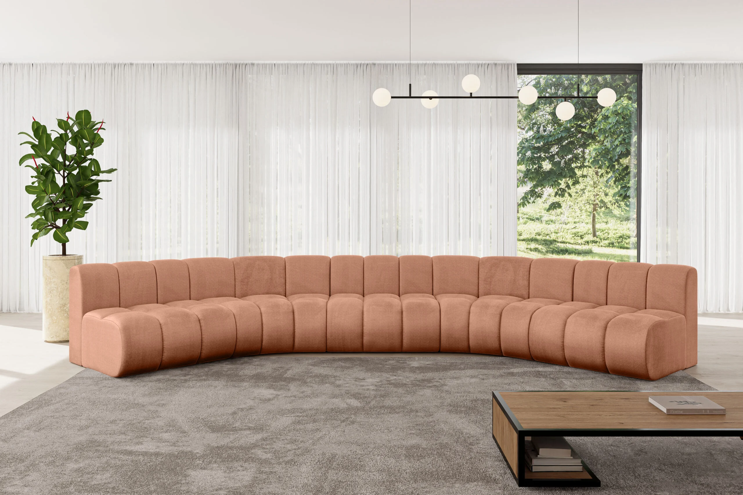 Wohnlandschaft Montra-U1 Apricot - Monolith 61