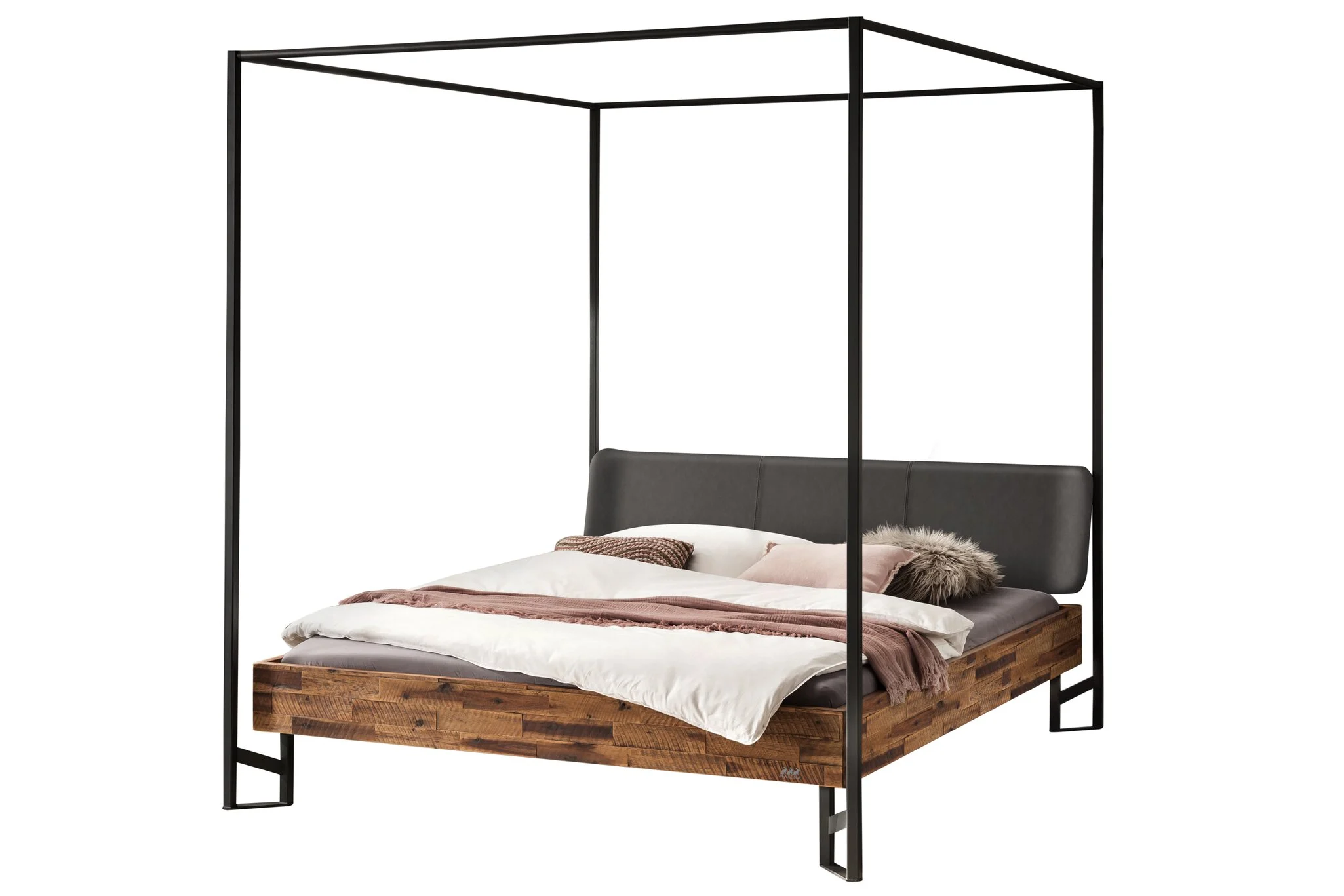 Hasena Bovena Himmelbett Akazie Vintage Metall Anthrazit