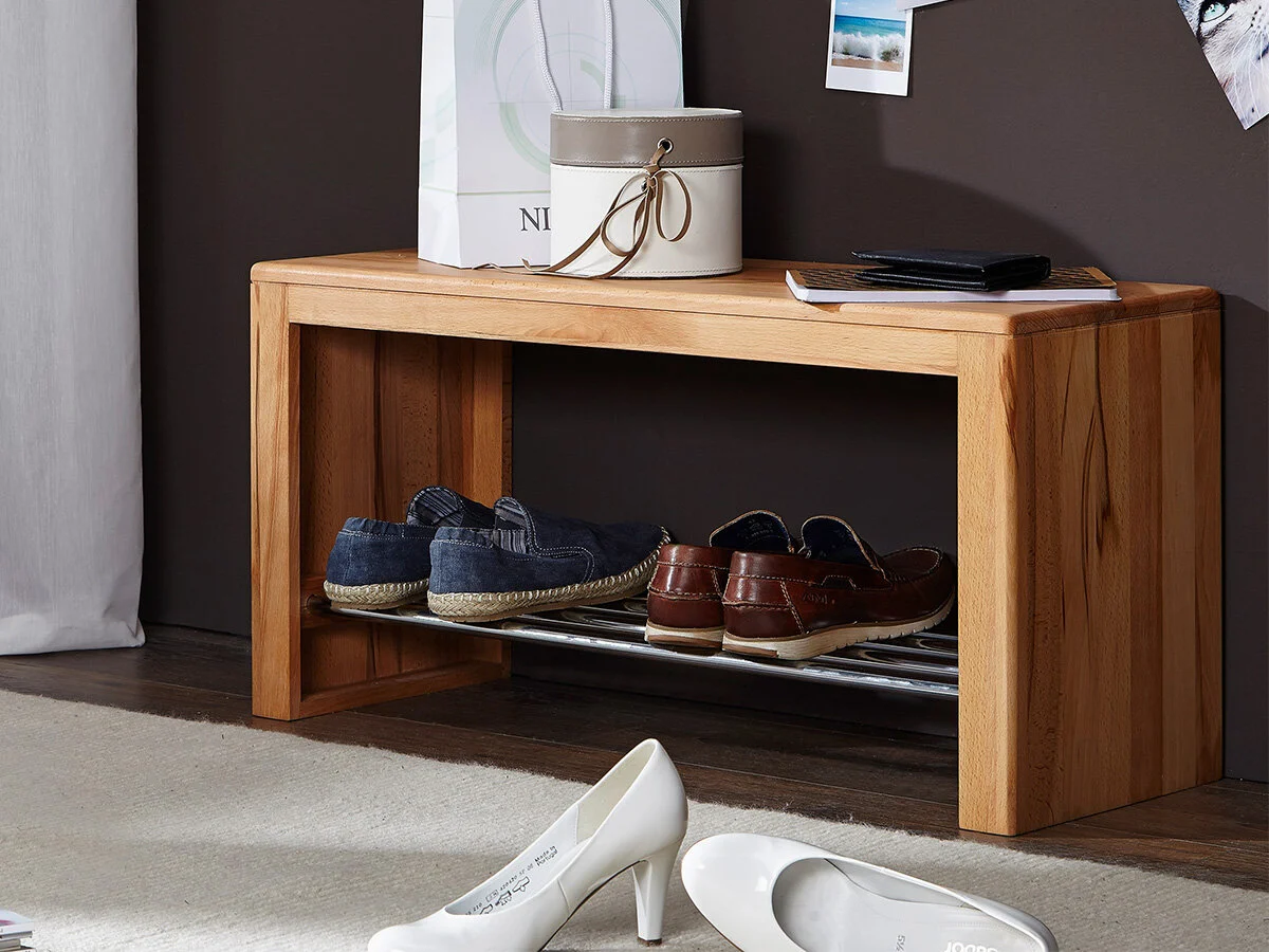 G+K Schuhregal 81x30, Wildeiche massiv geölt - G+K Möbel