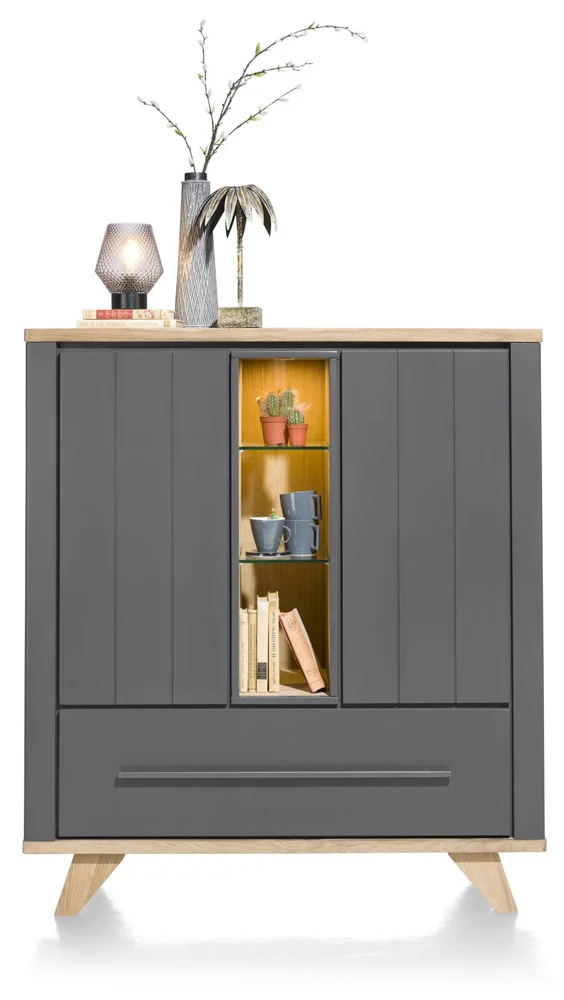 Henders & Hazel Jardin Highboard mit LED MDF/Eiche Furnier 125x140 cm