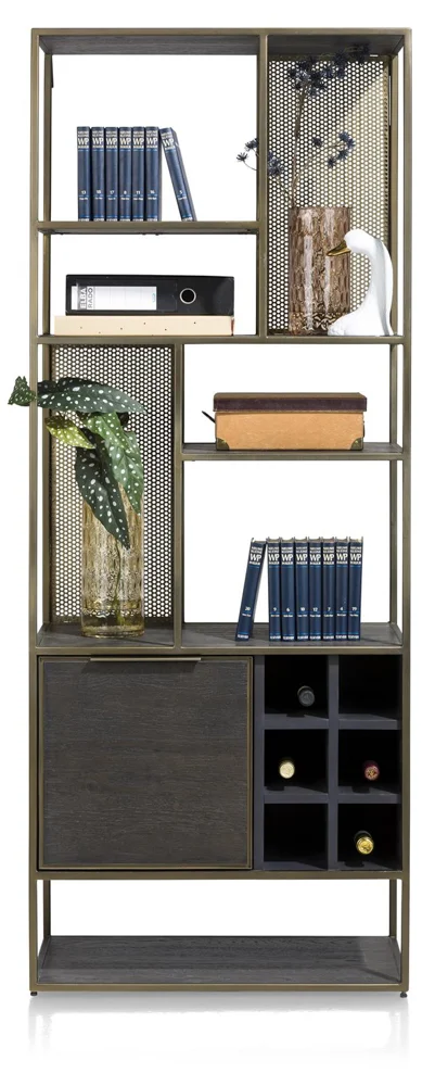 Henders & Hazel City Bücherregal Eiche Furnier/Metallgestell 180x70 cm