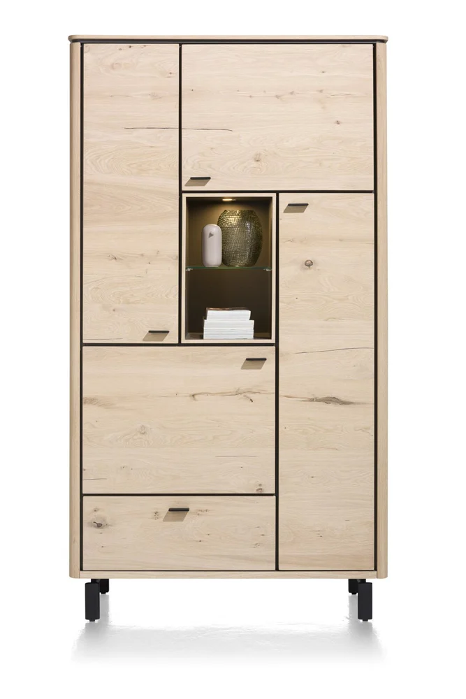 Henders & Hazel Livada Schrank mit LED Wildeiche Furnier/Metallgestell 110x200 cm