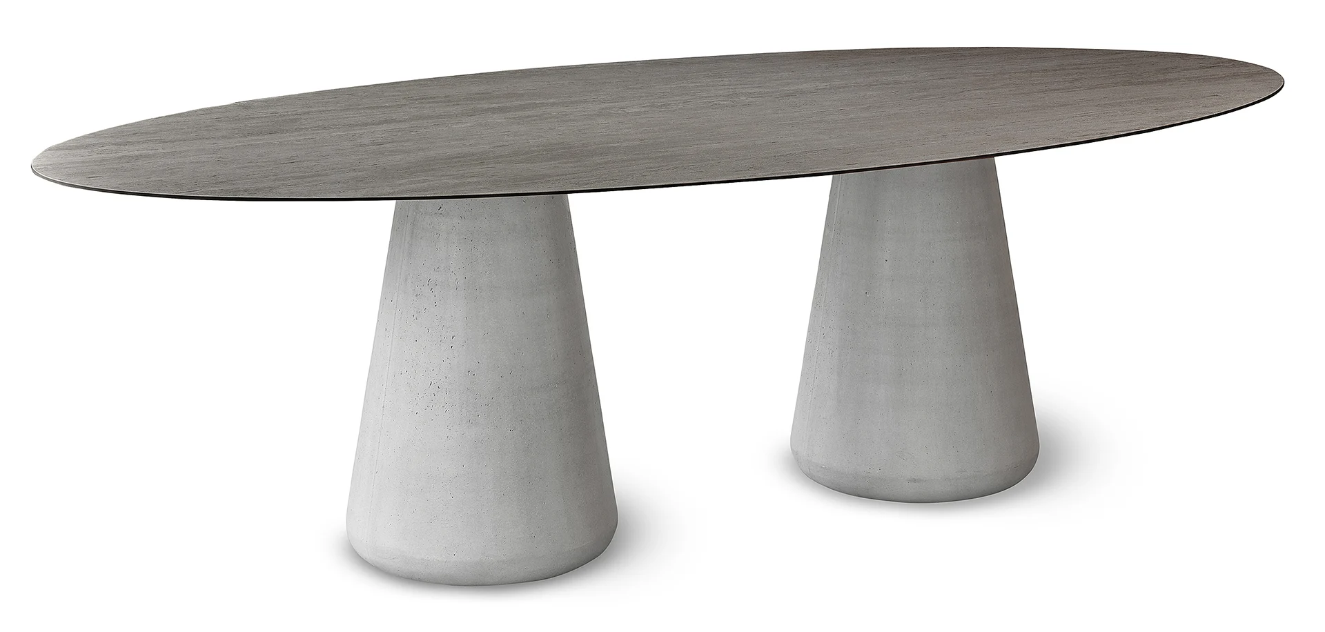Solpuri Queen Dining Tisch Beton/Aluminium/Keramik Travertin Ivory-Cream oval