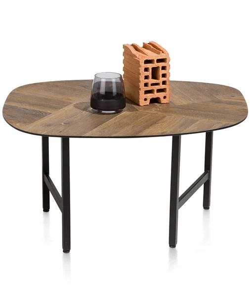 XOOON Fresno Couchtisch Eiche/Metall Mosaik 60x70 cm