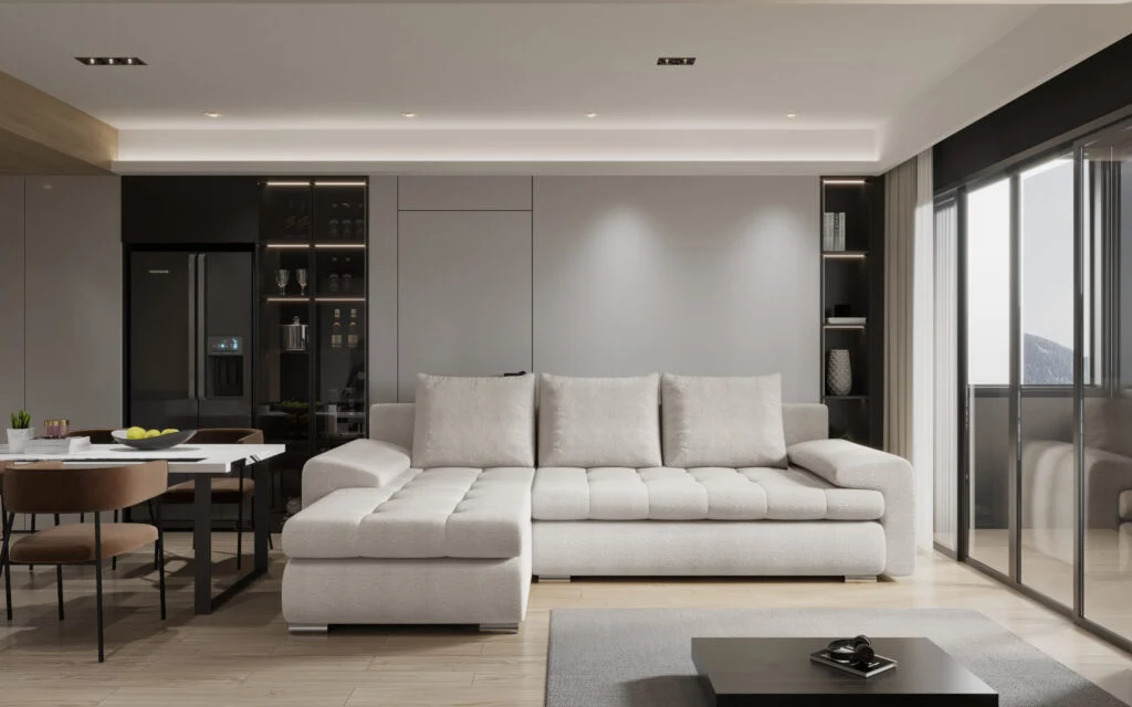 Elegantes und modernes Ecksofa TOMI