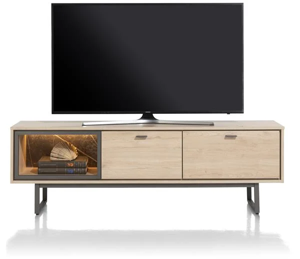 XOOON Helsinki Lowboard + LED 2 Schubladen Holzwerkstoff/Metall