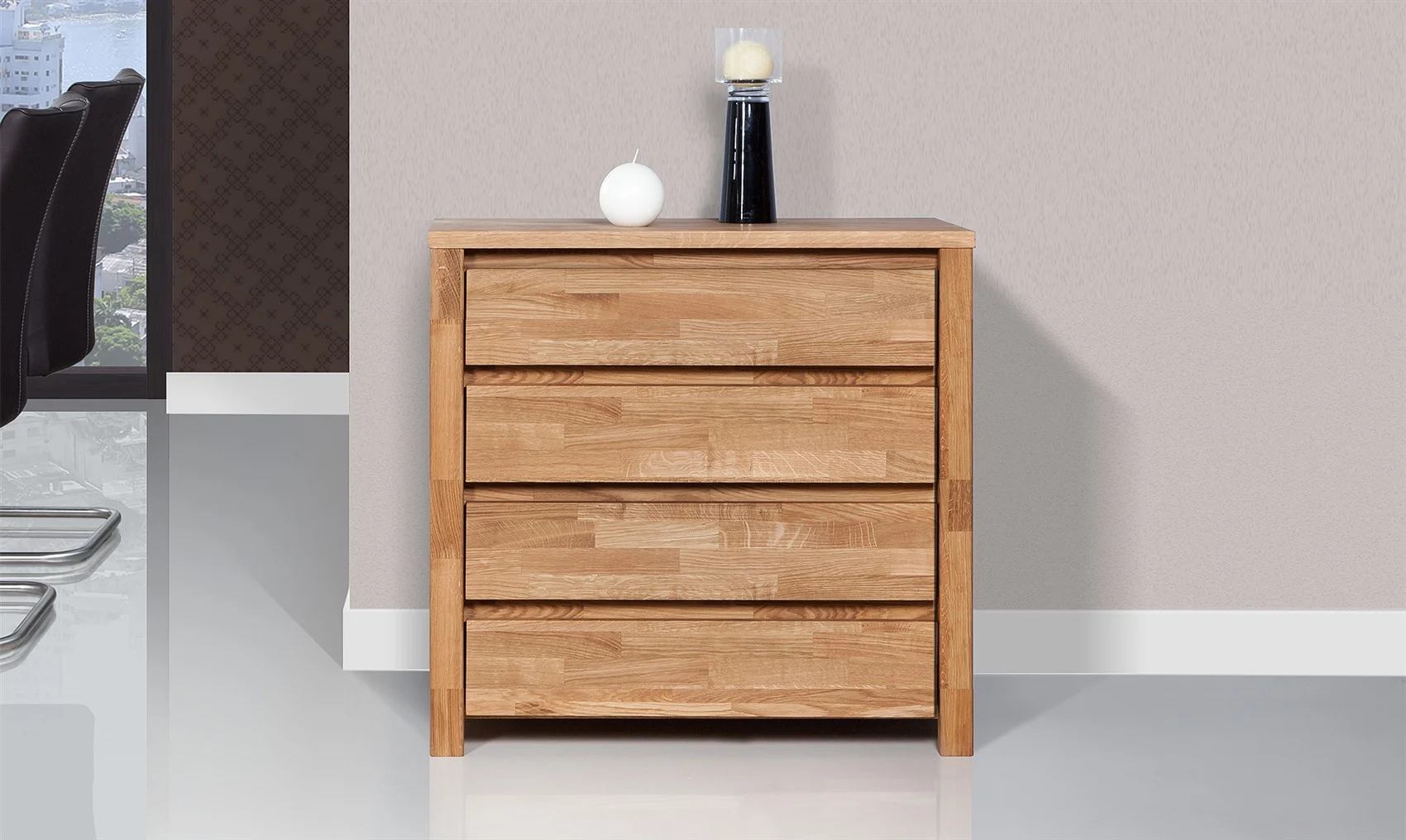Kommode Schrank MAISON Buche massiv 80x77x45 cm - Fun Möbel