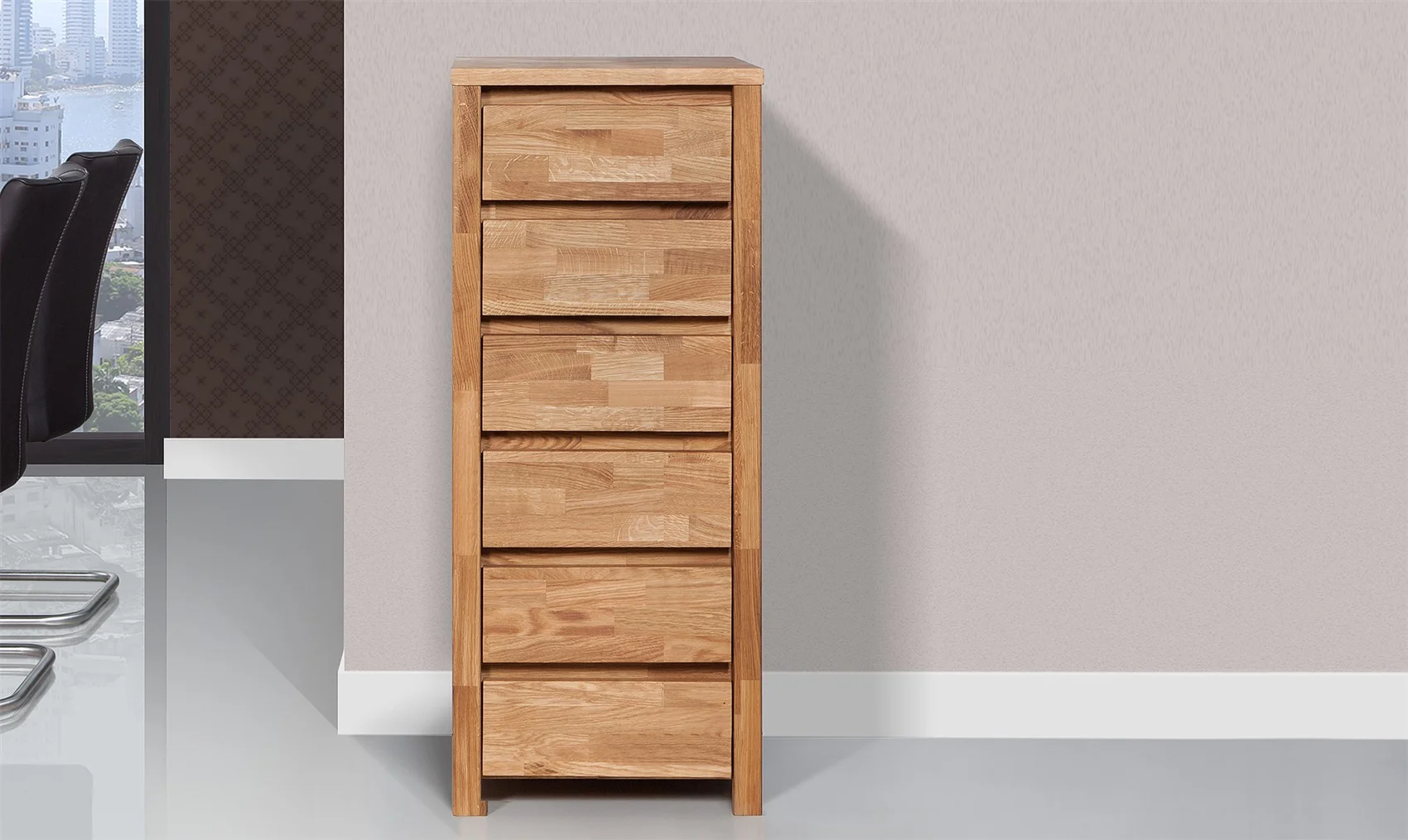 Kommode Hochschrank MAISON Buche massiv 45x112x45 cm - Fun Möbel