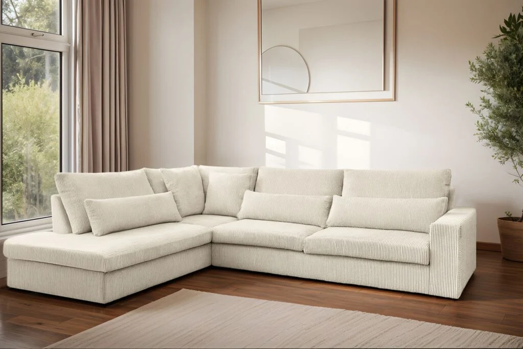 Ecksofa SVEN in L-Form für das Wohnzimmer, Stoff Poso