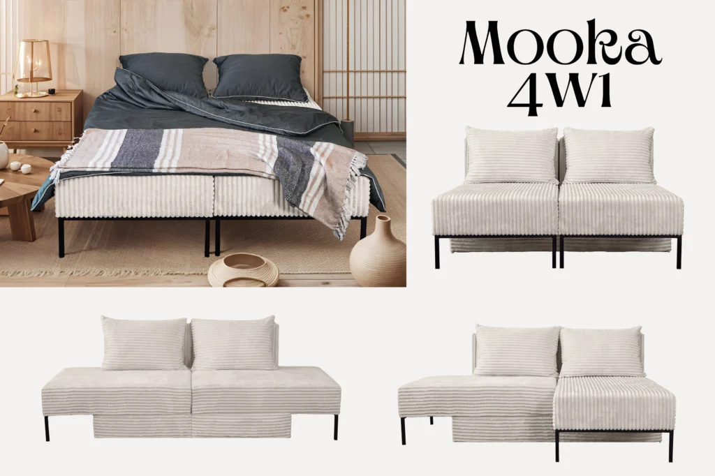 Betten, Sofa mit schlaffunktion, Ecksofa, Liegestuhl, MOOKA 4in1-Multifunktions-System, stoff Velo