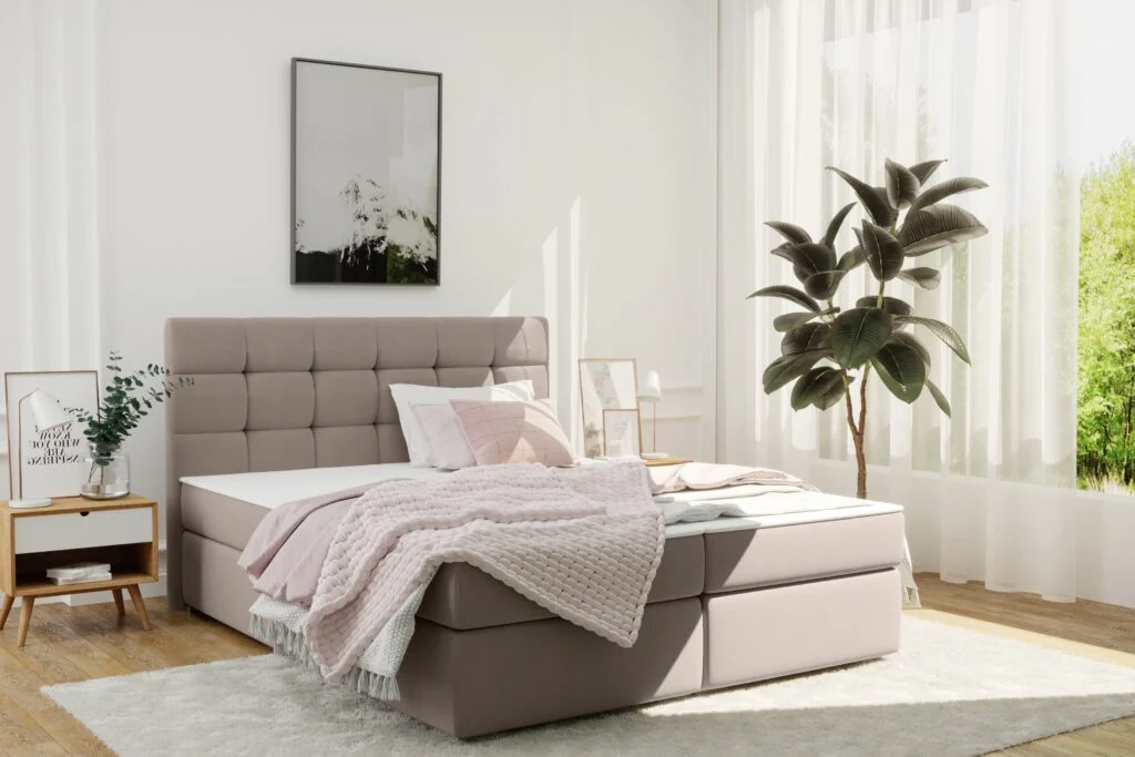 Boxspringbett mit matratze und Bettkasten, Schlafbett FADO stoff SORO