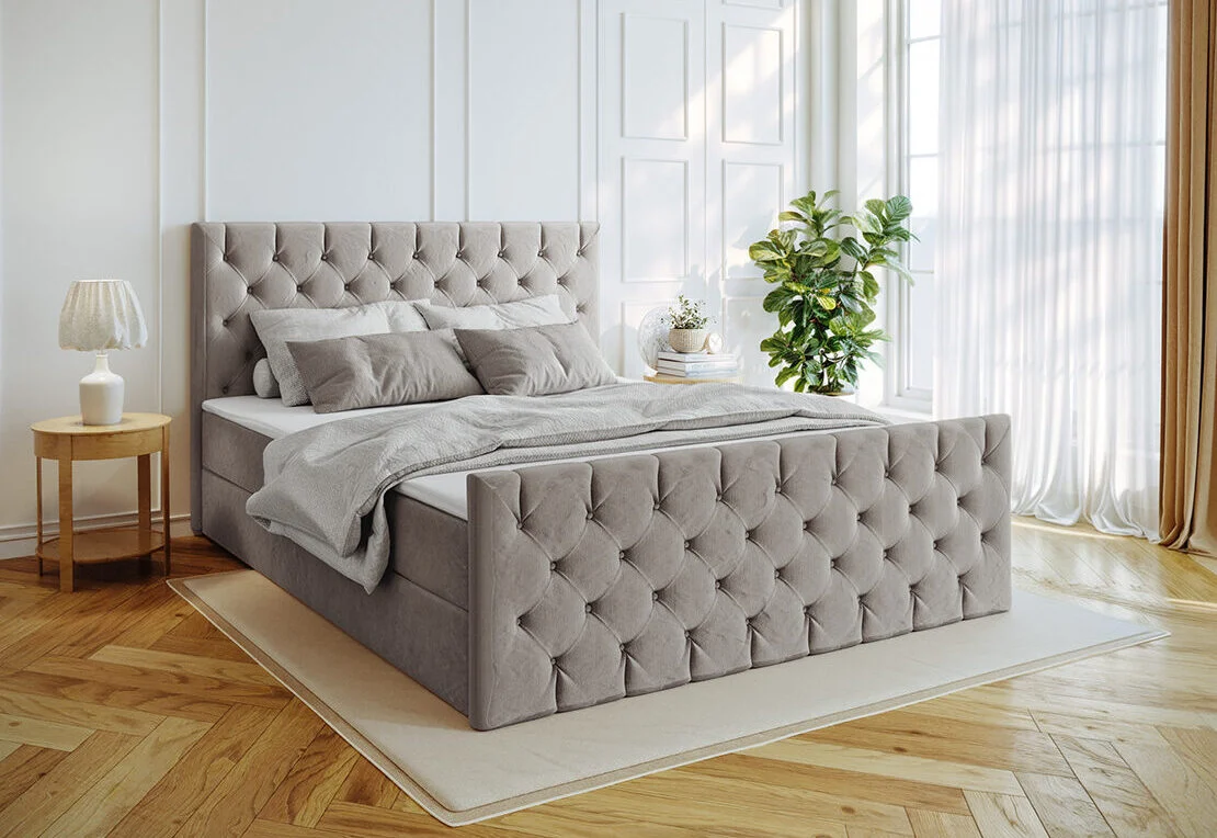 Kontinentalbett Mars Mit Bettkasten Stoff Riviera - Boxspringbett