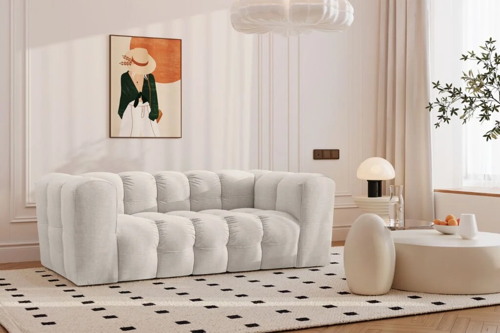Sofa 2-Sitzer, Komfort Couch BALOO, stoff Schenille