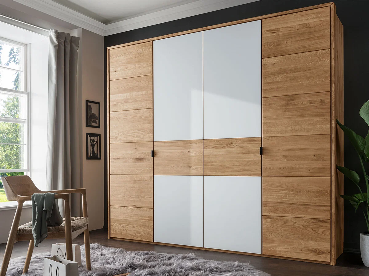 Forestales Colorado Endlosschrank Holz/Weißglas oder Spiegelglas und Bauchbinde