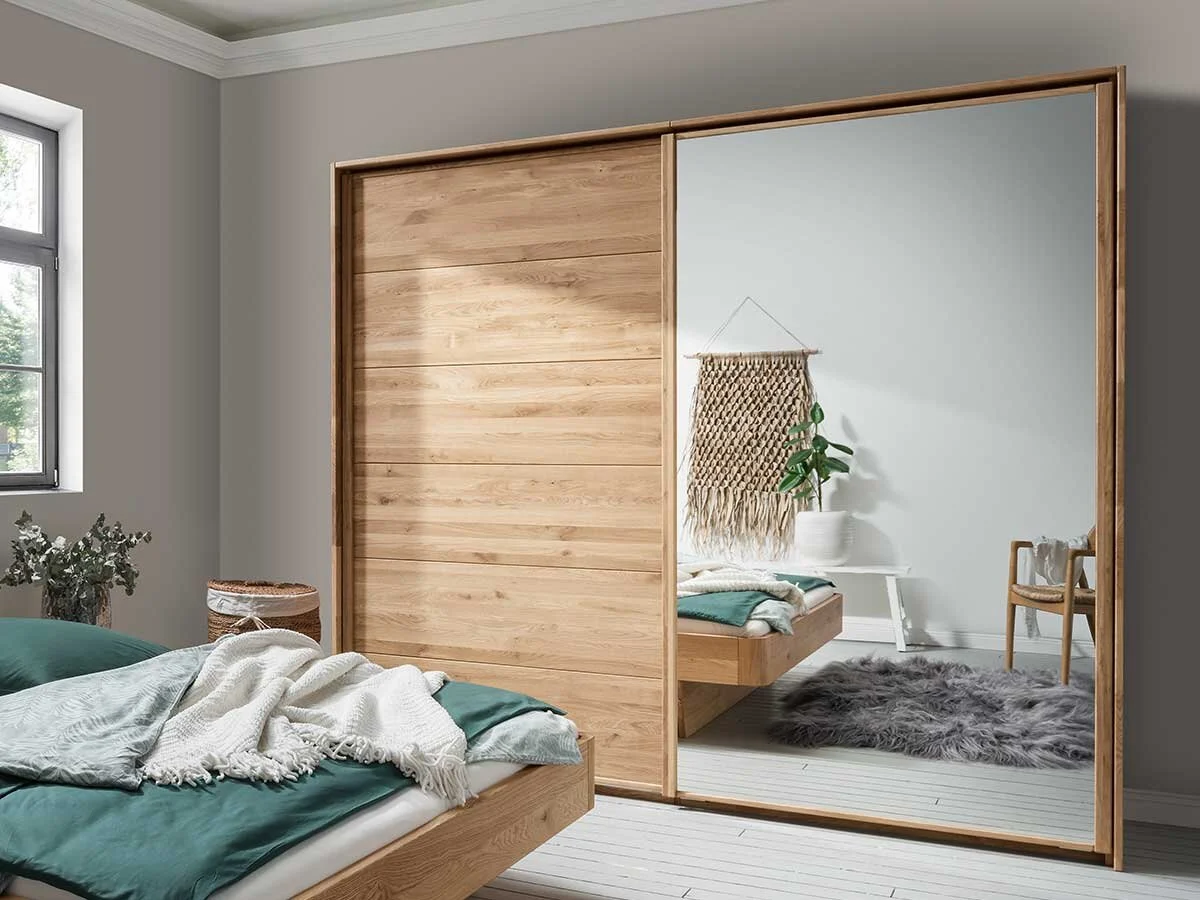 Forestales Woodside Schwebetürenschrank 2 Holz-Spiegel