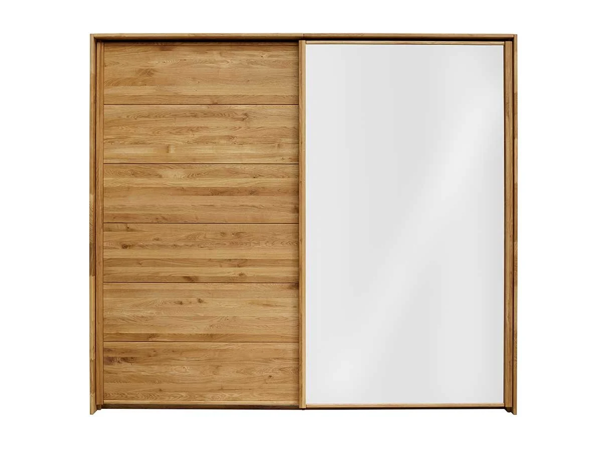 Forestales Woodside Schwebetürenschrank 3 Holz-Weißglas