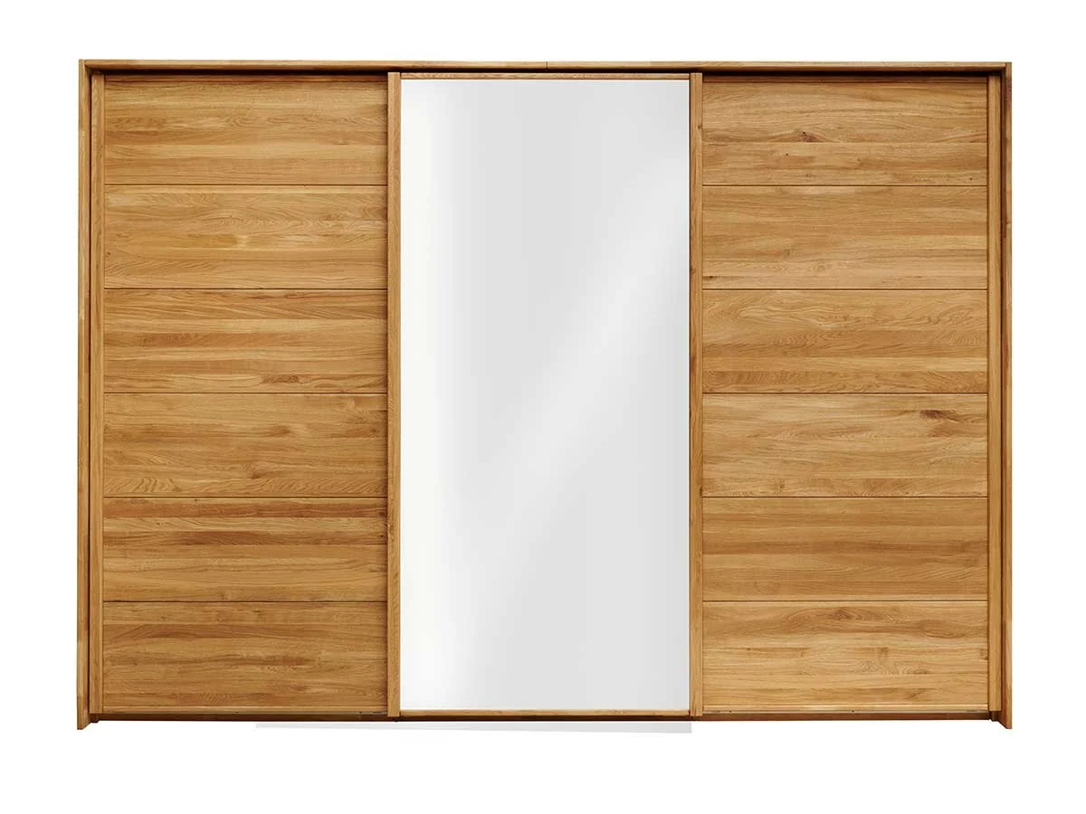 Forestales Woodside Schwebetürenschrank 5 Holz-Weißglas-Holz