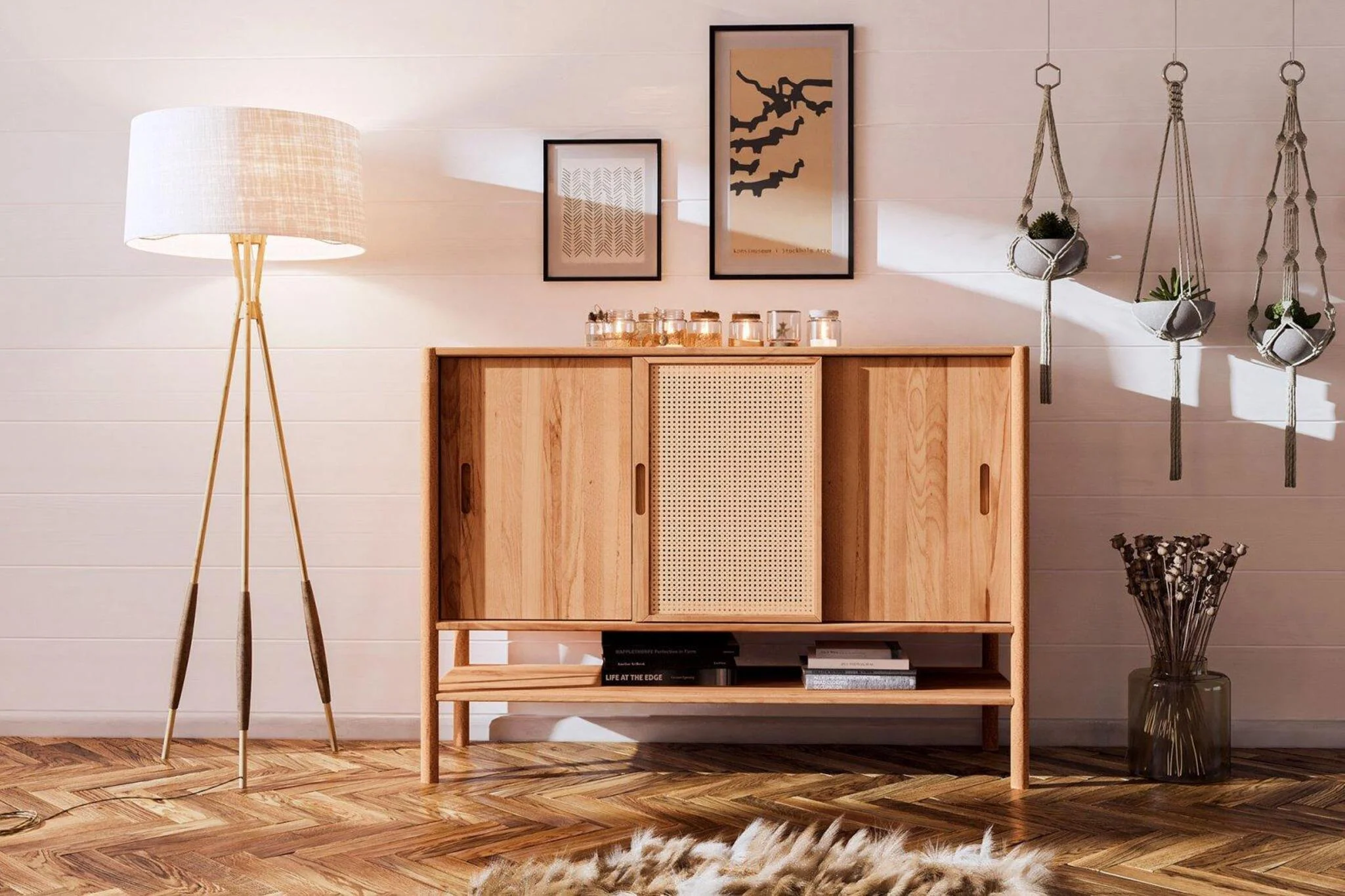 Kommode Schrank SAGA Buche massiv 142x101x46 cm - Fun Möbel