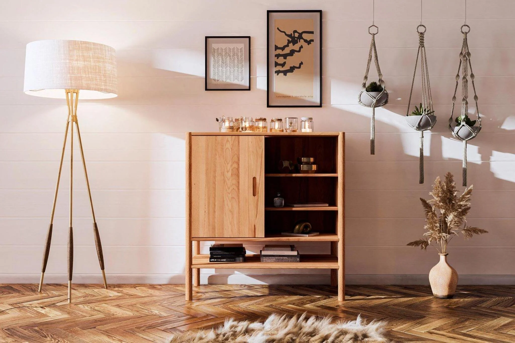 Kommode Schrank SAGA Buche massiv 97x101x46 cm - Fun Möbel