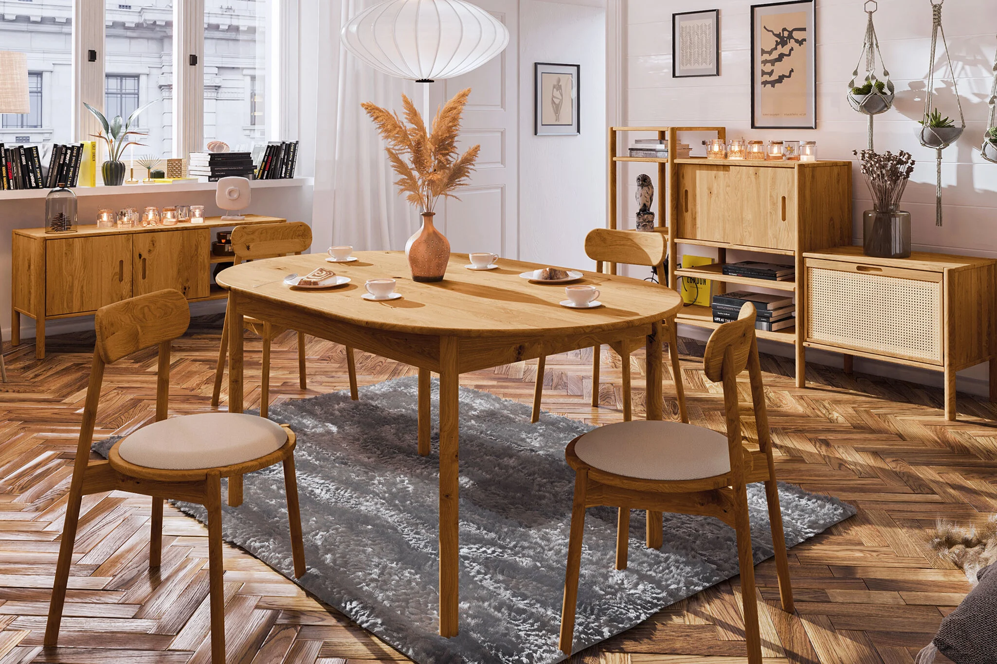 Esstisch Tisch Massivholztisch SAGA Eiche massiv 140x80 cm - Fun Möbel