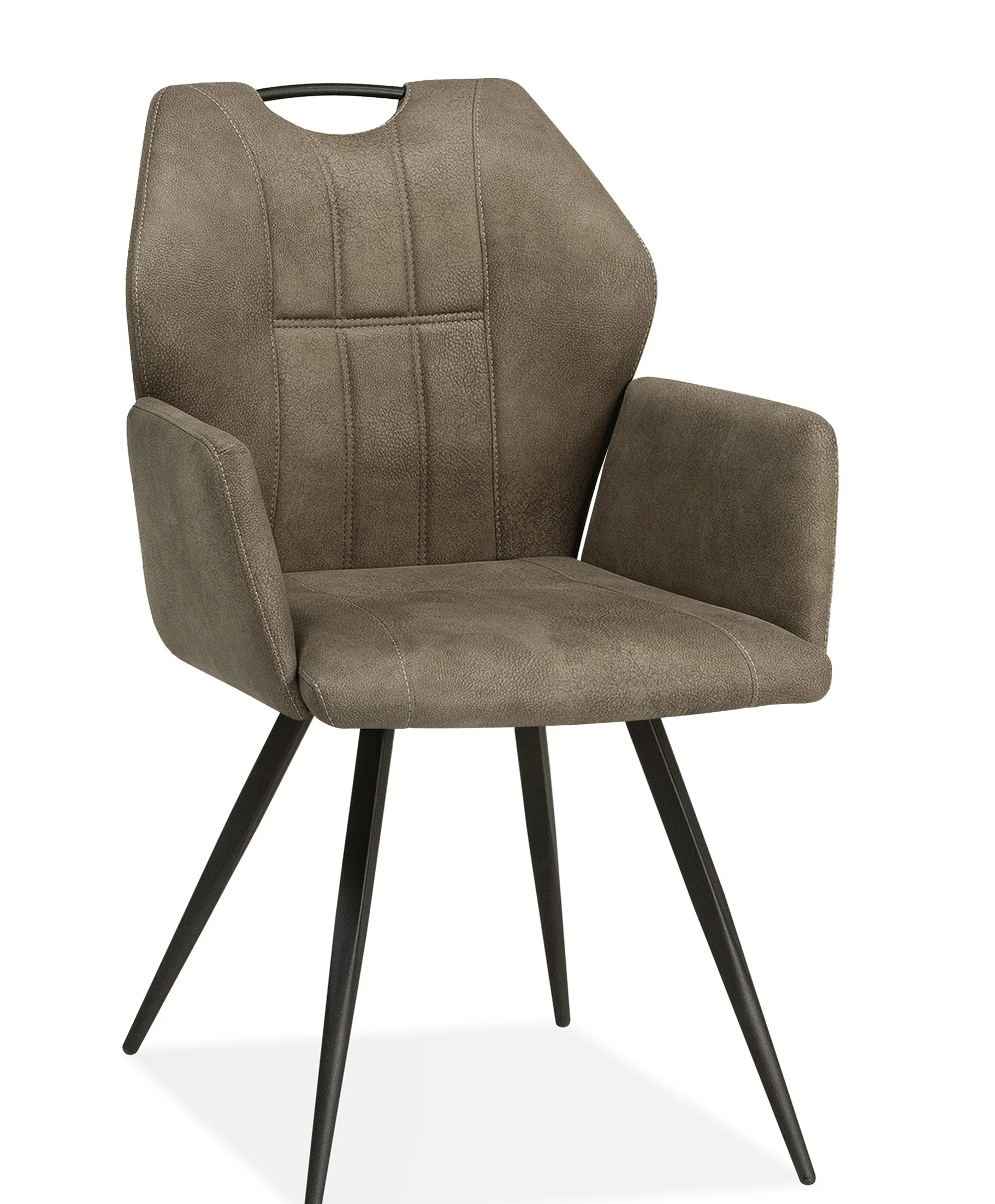 Maxfurn Puck Dining Stuhl mit Armlehne Metall/Zorro Stoff