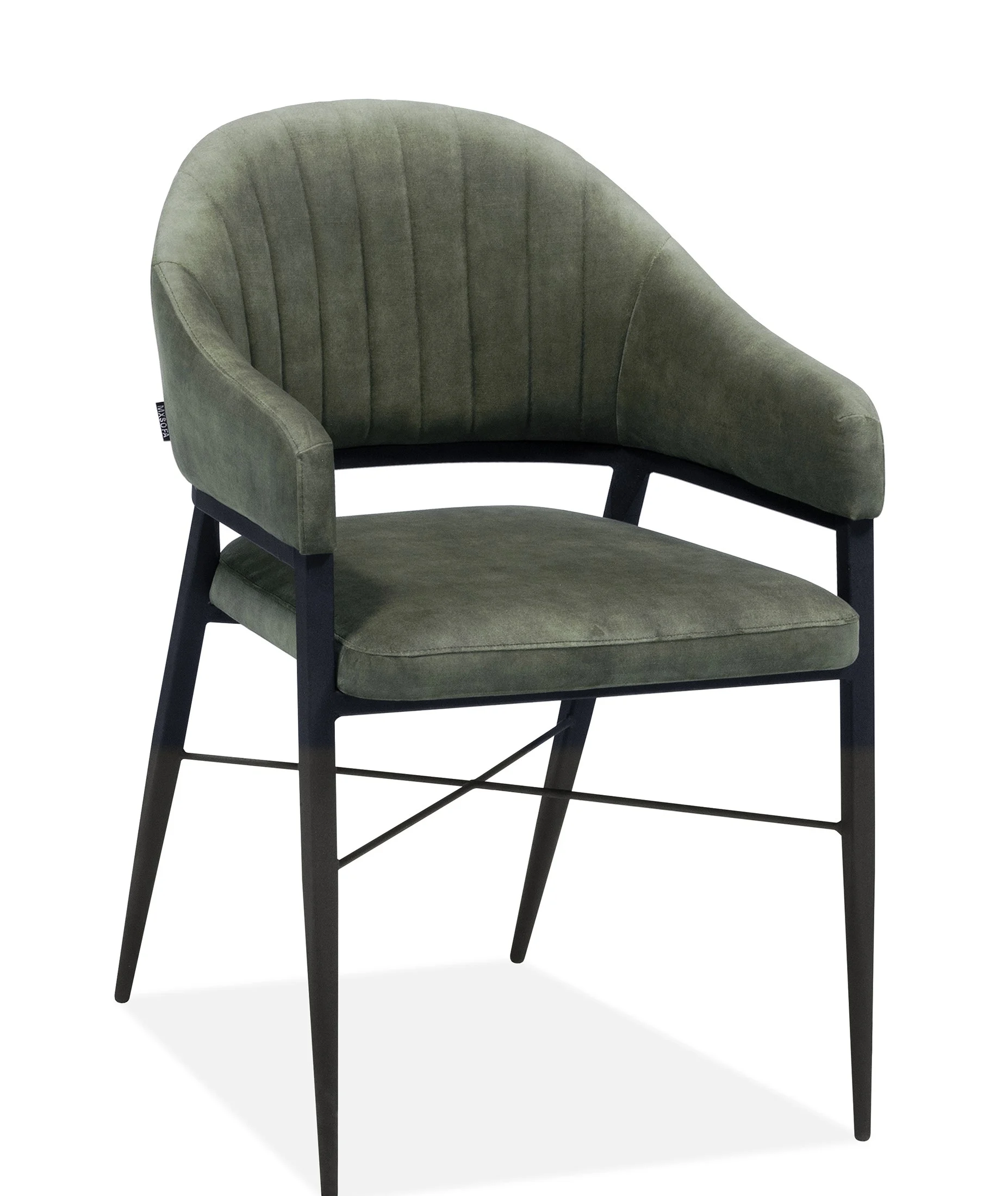 Maxfurn Saar Dining Stuhl mit Armlehne Metall/Goldly Stoff