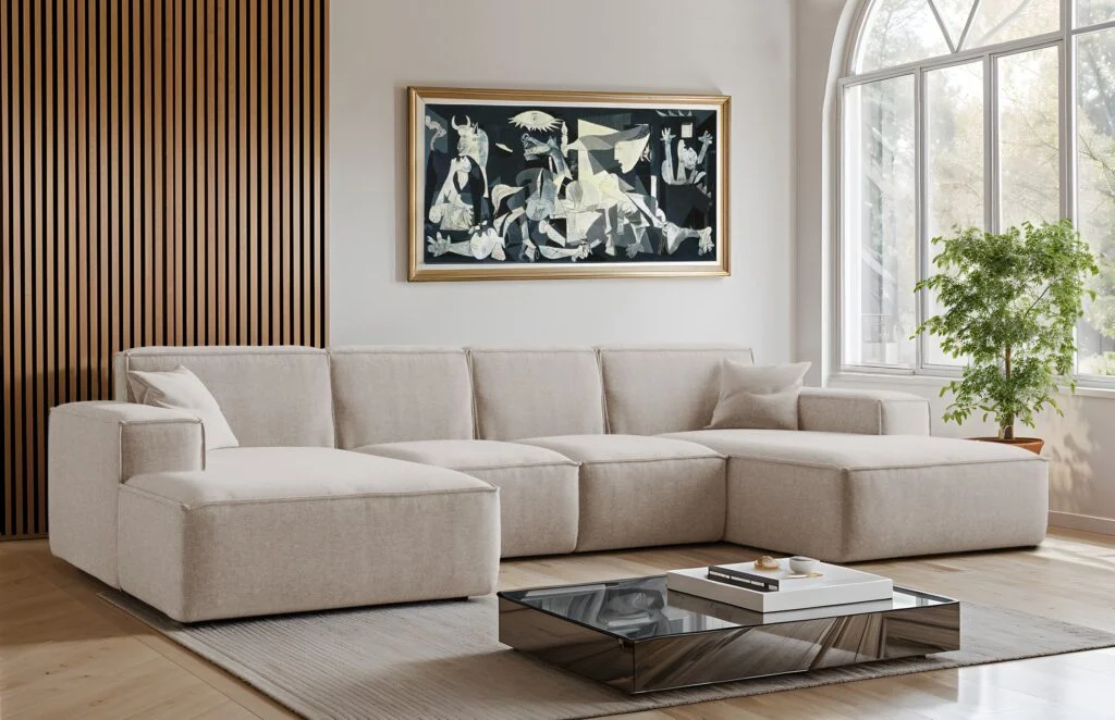 Ecksofa U-Form Siena mit Stoff Maloy