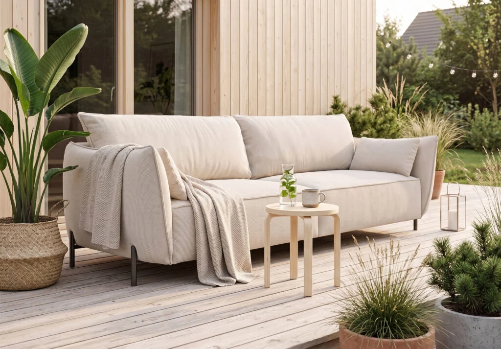 Sofa 3-Sitzer für Terrasse und Garten, Stoff Sunlight, SUNMEE