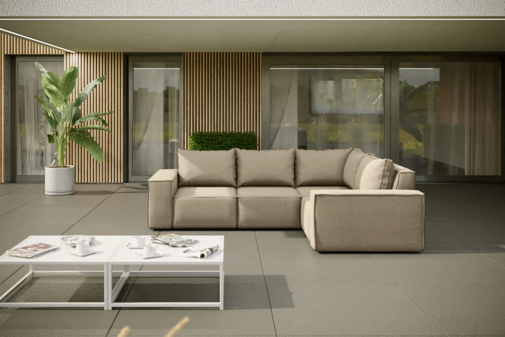 Gartenmöbel Ecksofa für den Garten SONNE, die Terrasse, den Hof, gemütliche groß, Gartenmöbel eckcouch - Wintergarten