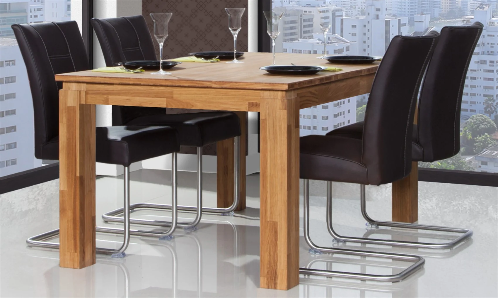 Esstisch Tisch ausziehbar MAISON Eiche massiv 160/250x100 cm - Fun Möbel