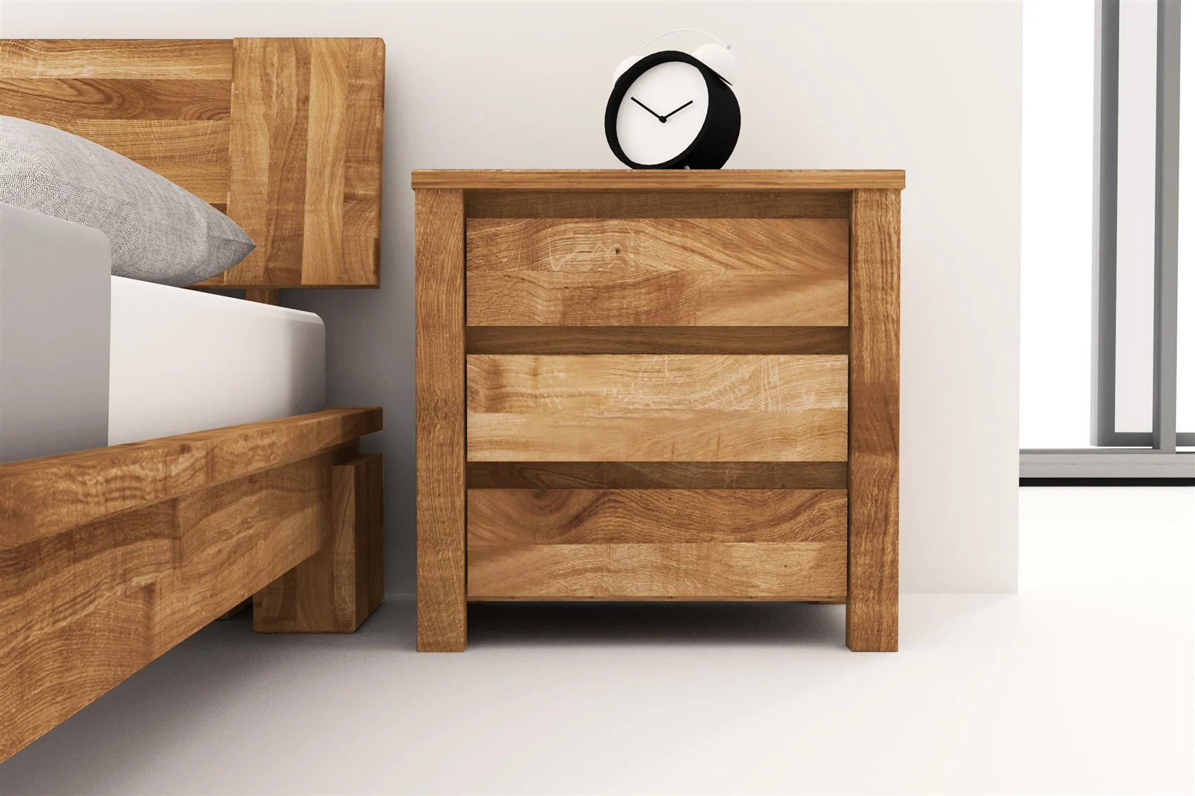 Nachtkommode Nachtschrank MAISON Buche massiv 51x51x30 cm - Fun Möbel